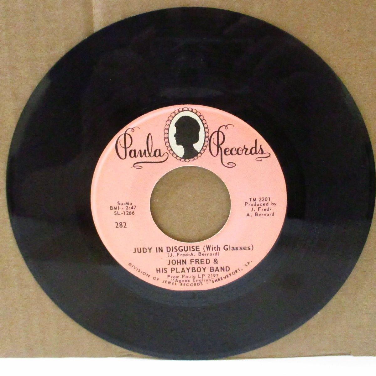 JOHN FRED & HIS PLAYBOY BAND (ジョン・フレッド・アンド・ヒズ・プレイボーイ・バンド) - Judy In Disguise (US '67 オリジナル「ピンク・ラベ ver」7インチ) 全米1位バブルガム調ノーザンポップ名曲!