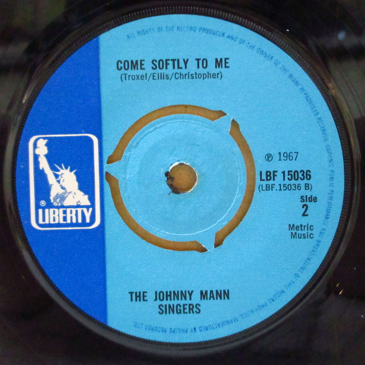 JOHNNY MANN SINGERS (ザ・ジョニー・マン・シンガーズ) - Come Softly To Me / Instant Happy (UK '67 オリジナル7インチ)脱力ソフトポップ・カヴァー!
