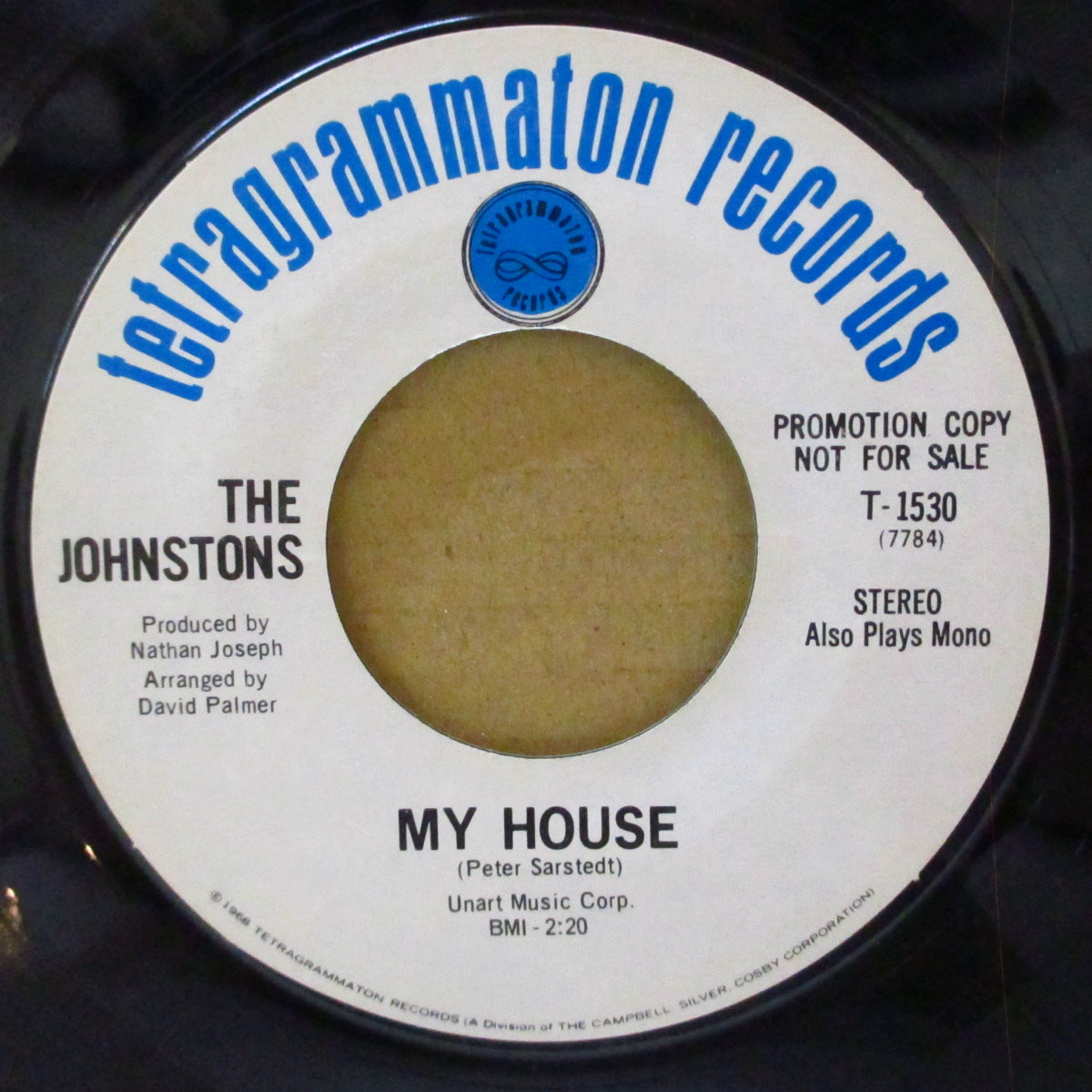 JOHNSTONS, THE (ザ・ジョンストンズ) - The Wherefore And The Why / My House (US '69 プロモ・白ラベ7インチ)アイルランドの男女混成美メロ・フォーキーポップ
