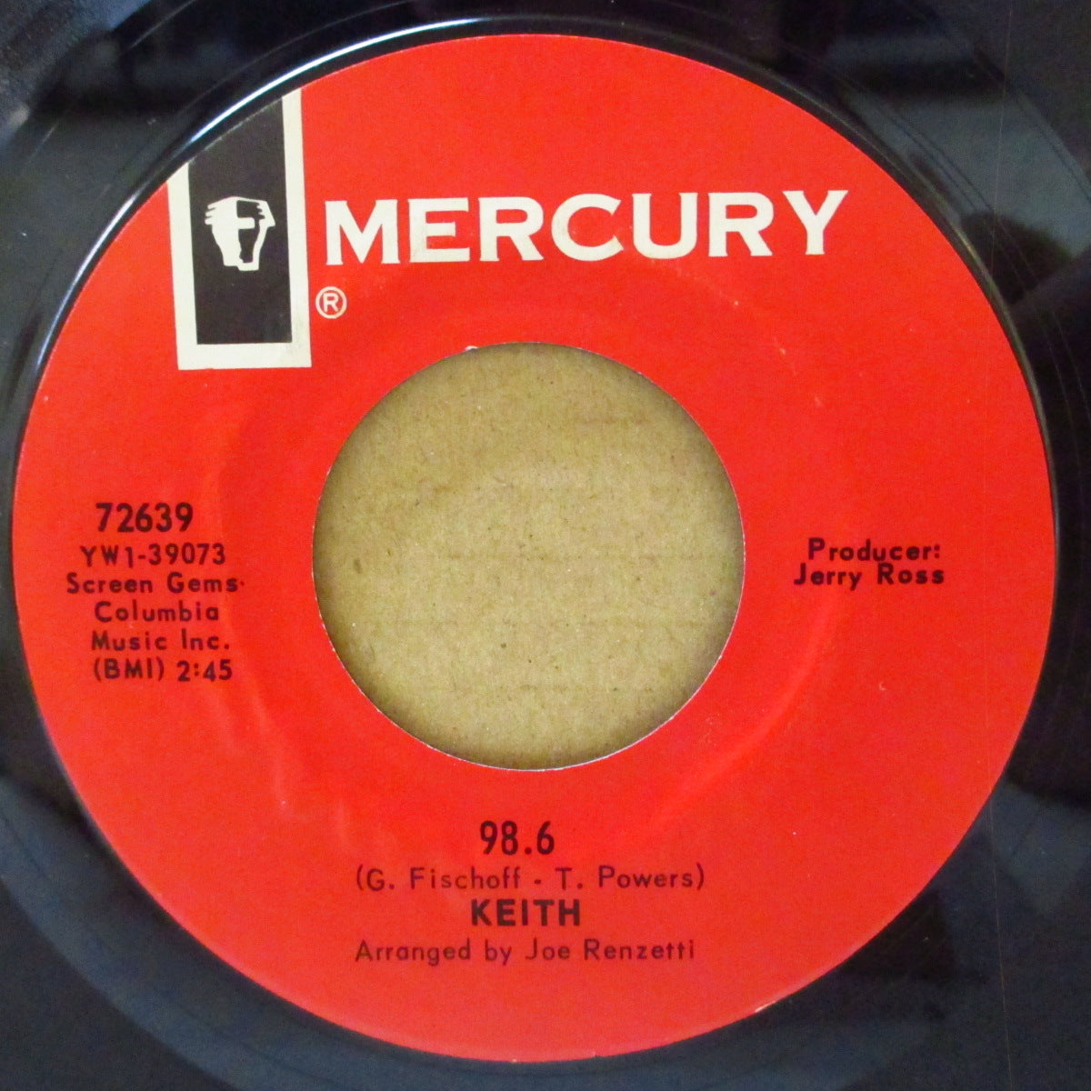KEITH (キース) - 98.6 (US '66 初回「白ブロック・ロゴ・赤ラベ」 オリジナル7インチ)サンシャイン・ノーザン・ポップ・クラシック!