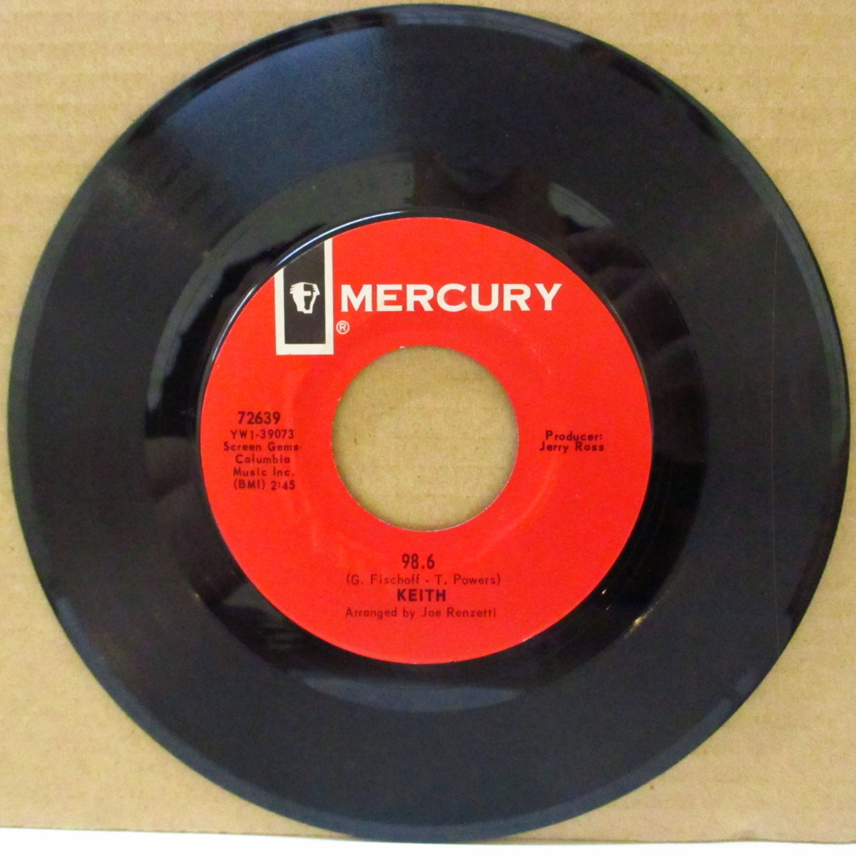 KEITH (キース) - 98.6 (US '66 初回「白ブロック・ロゴ・赤ラベ」 オリジナル7インチ)サンシャイン・ノーザン・ポップ・クラシック!