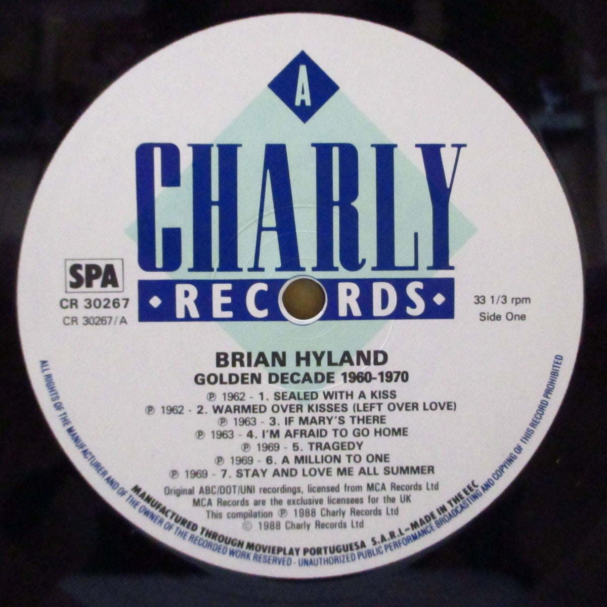 BRIAN HYLAND (ブライアン・ハイランド) - Golden Decade 1960 - 1970 (UK '88 オリジナル LP) オールタイム・ベスト全14曲