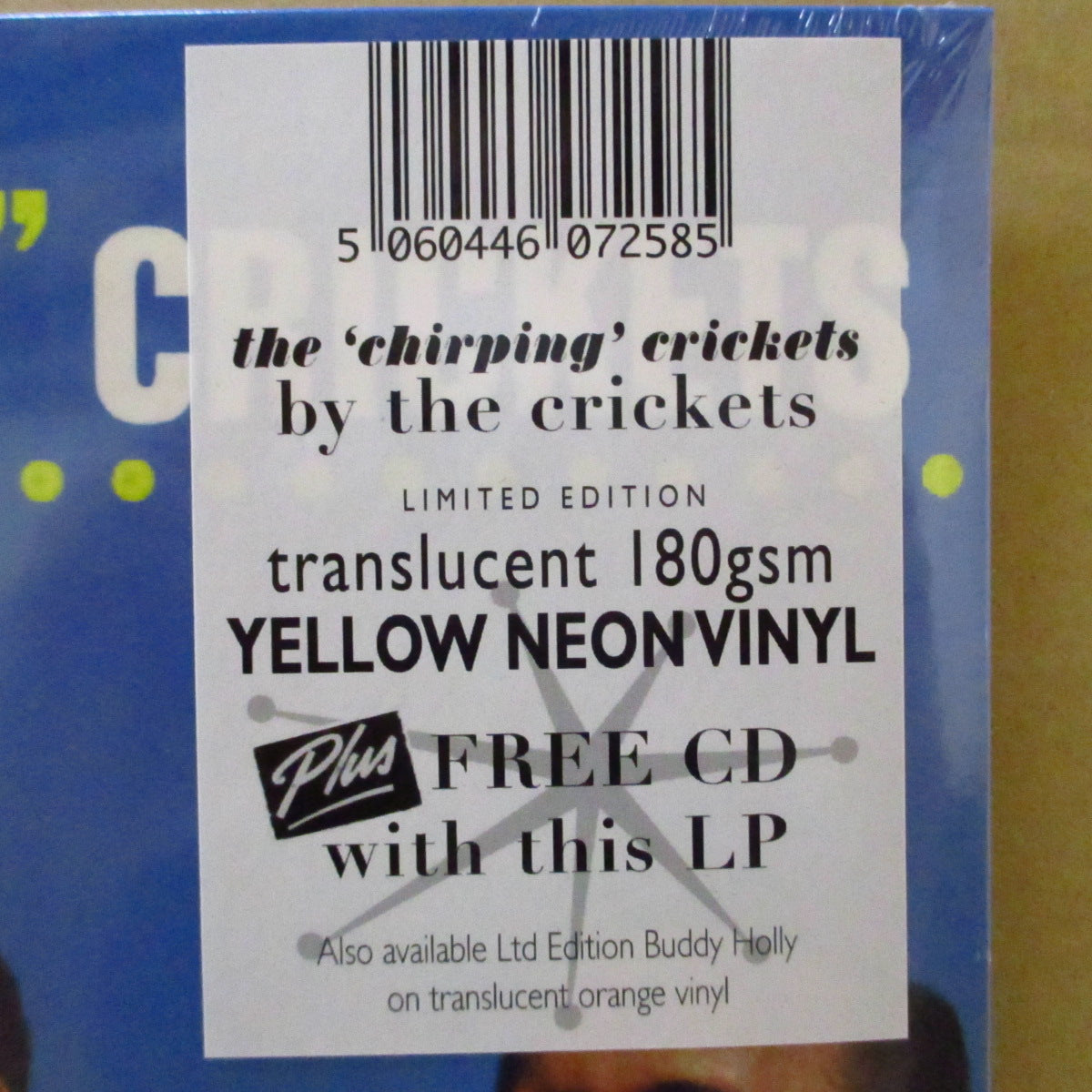BUDDY HOLLY (THE CRICKETS) (バディ・ホリー & ザ・クリケッツ) - The Chirping Crickets (UK '19 限定リマスター再発「ネオン・イエローVINYL」180g モノラルLP+CD、3面折り返しジャケ/廃盤 New )クリケッツ名義'57年デビュー・アルバム