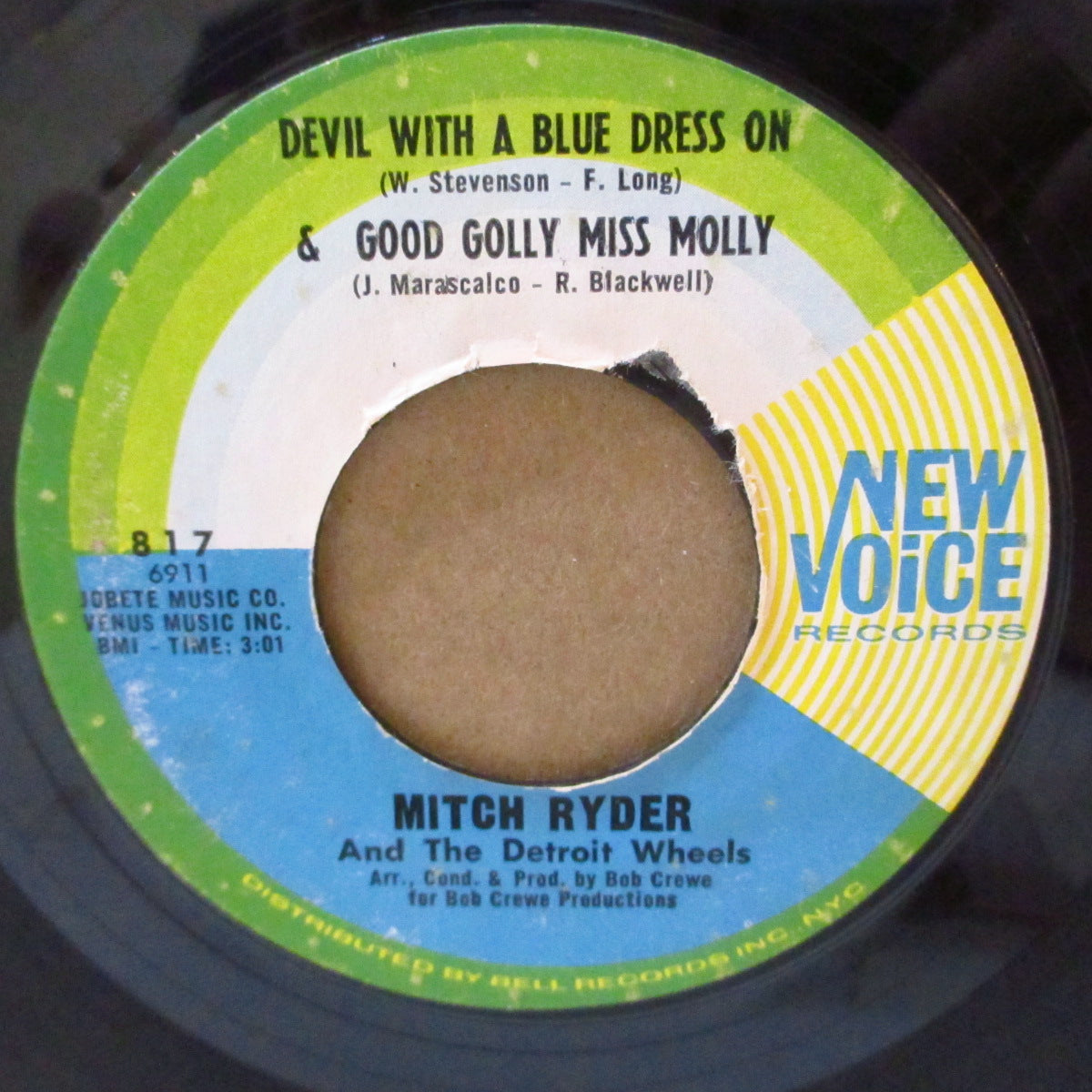 MITCH RYDER & DETROIT WHEELS (ミッチー・ライダー&ザ・デトロイト・ホイールズ) - Devil With A Blue Dress On & Good Golly Miss Molly (US '67 オリジナル「カラー・ラベ・バージョン」7インチ) ガレージ・ソウル名曲!