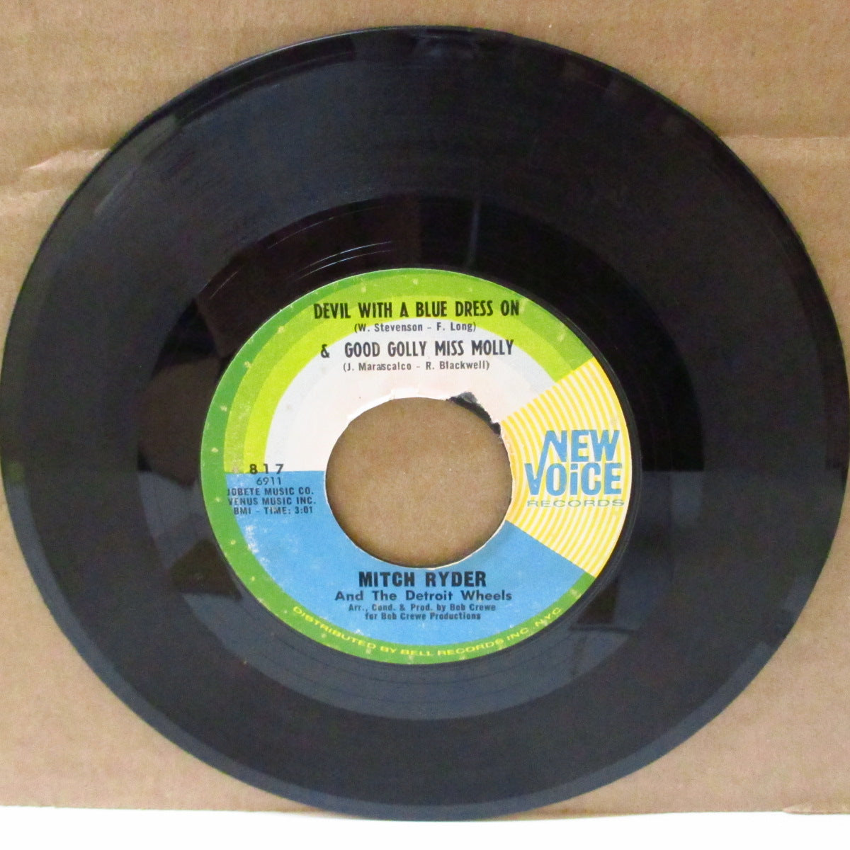 MITCH RYDER & DETROIT WHEELS (ミッチー・ライダー&ザ・デトロイト・ホイールズ) - Devil With A Blue Dress On & Good Golly Miss Molly (US '67 オリジナル「カラー・ラベ・バージョン」7インチ) ガレージ・ソウル名曲!