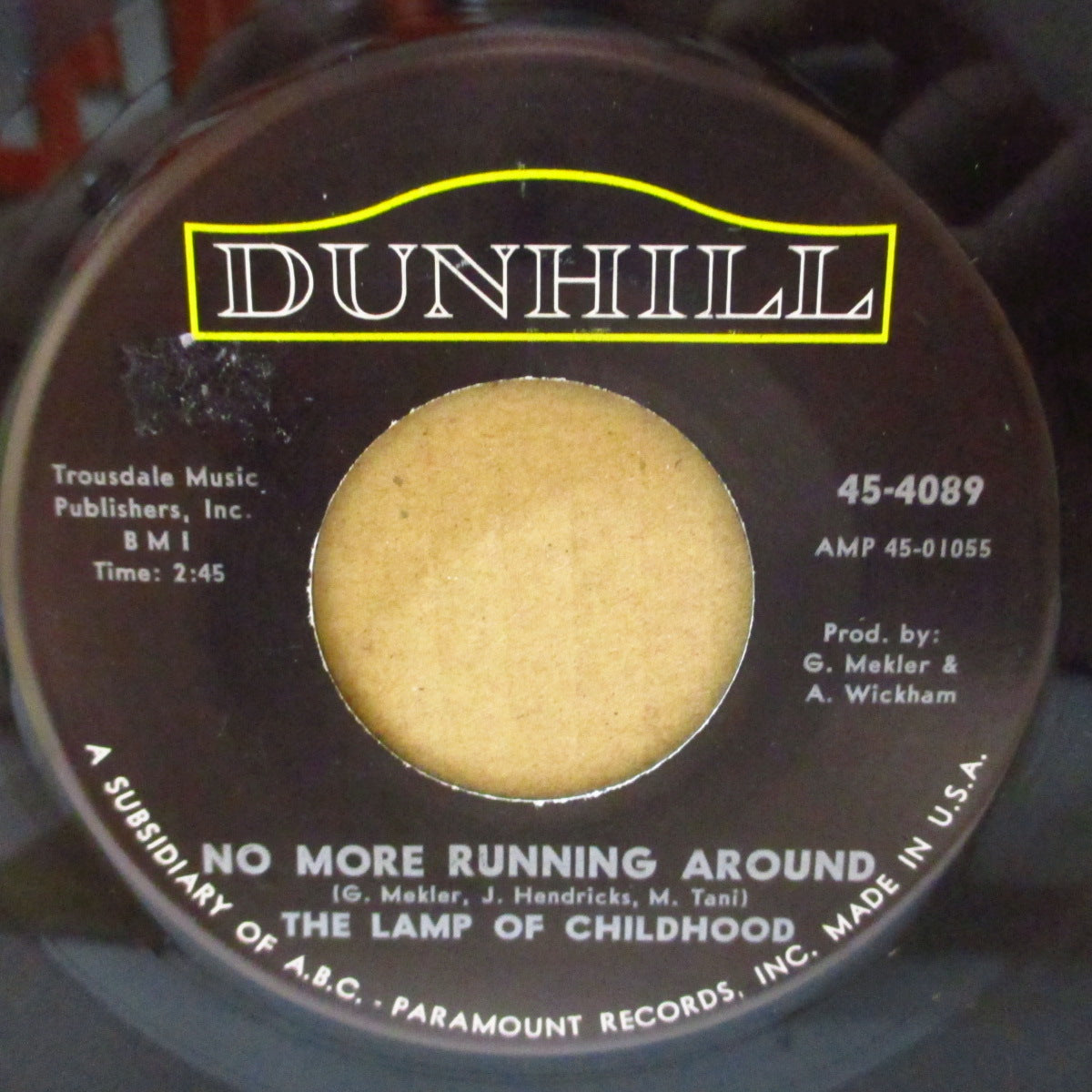 LAMP OF CHILDHOOD, THE (ザ・ランプ・オブ・チャイルドフッド) - No More Running Around (US '67 オリジナル 7インチ) サンシャイン・ポップ〜ソフト・サイケの隠れ名曲