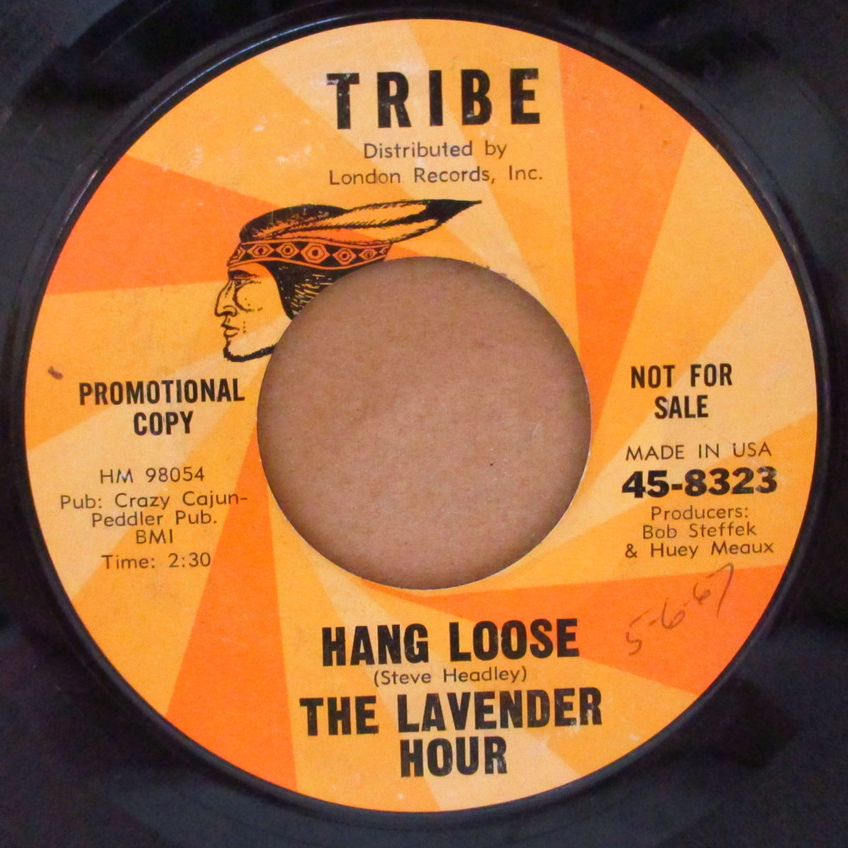 LAVENDER HOUR, THE (ザ・ラヴェンダー・アワー) - Hang Loose (US '67 トライブ社再発時のプロモ・ラベ・7インチ) アップテンポ・ポップ・ガレージ!
