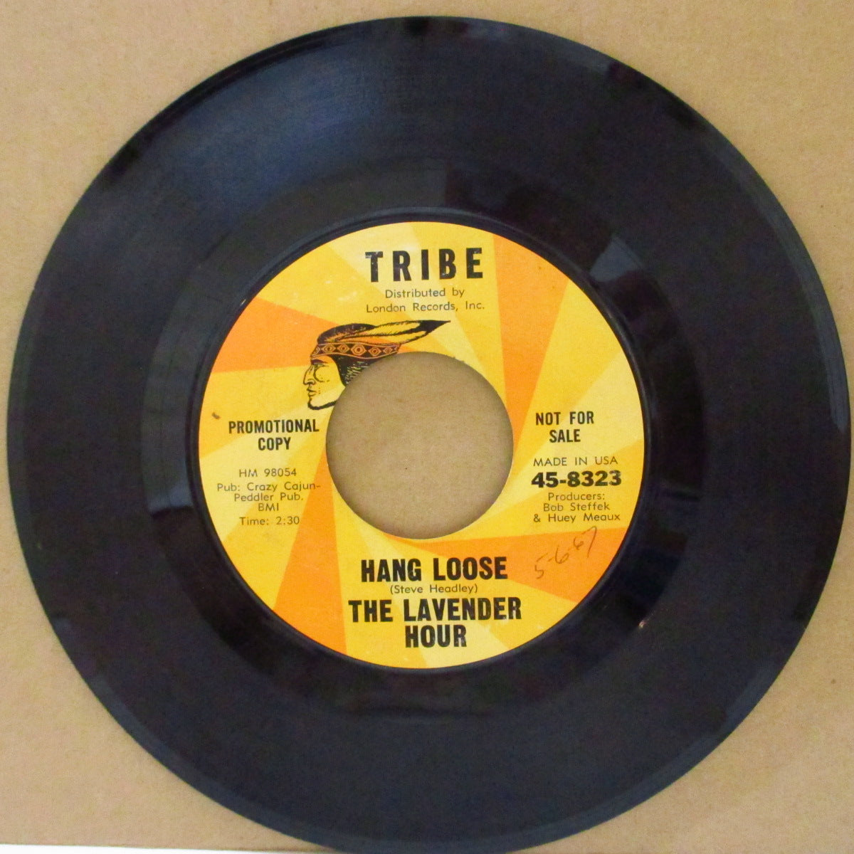 LAVENDER HOUR, THE (ザ・ラヴェンダー・アワー) - Hang Loose (US '67 トライブ社再発時のプロモ・ラベ・7インチ) アップテンポ・ポップ・ガレージ!