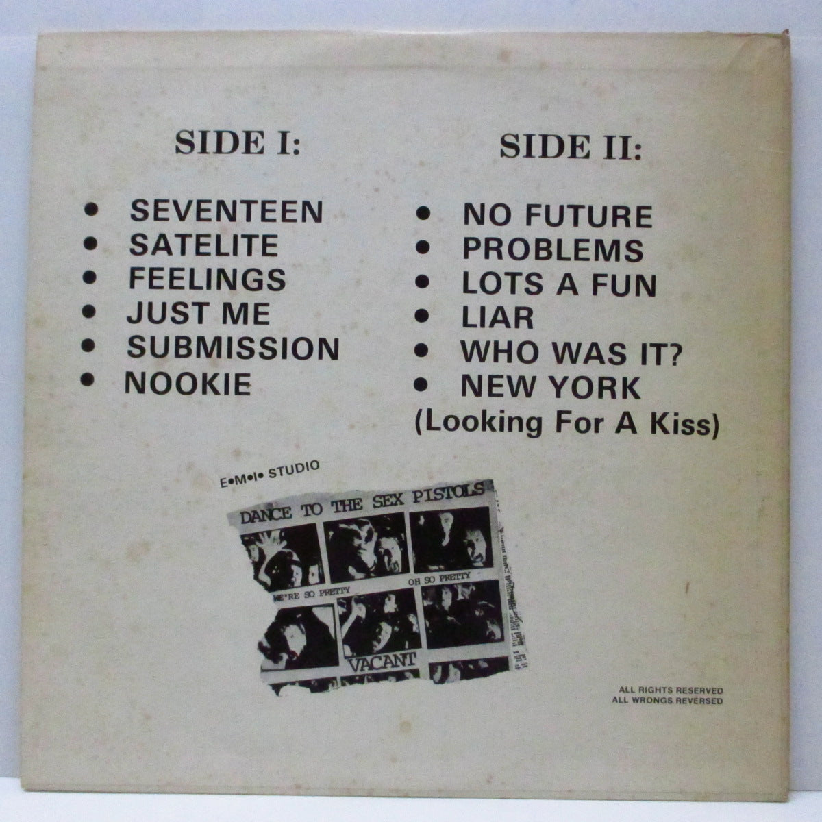 SEX PISTOLS (セックス・ピストルズ) - The Filth And The Fury (US 限定プレス LP) 「Spunk」のジャケ&タイトル違い!