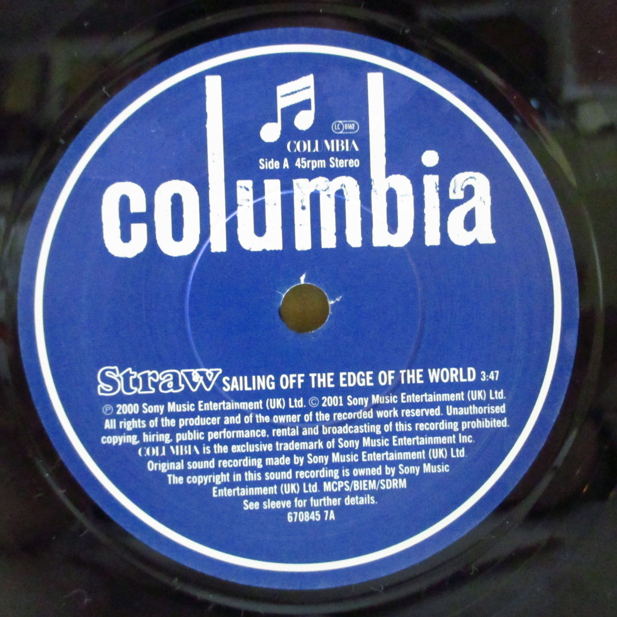STRAW (ストロー) - Sailing Off The Edge Of The World (UK オリジナル 7インチ+光沢固紙ジャケ)