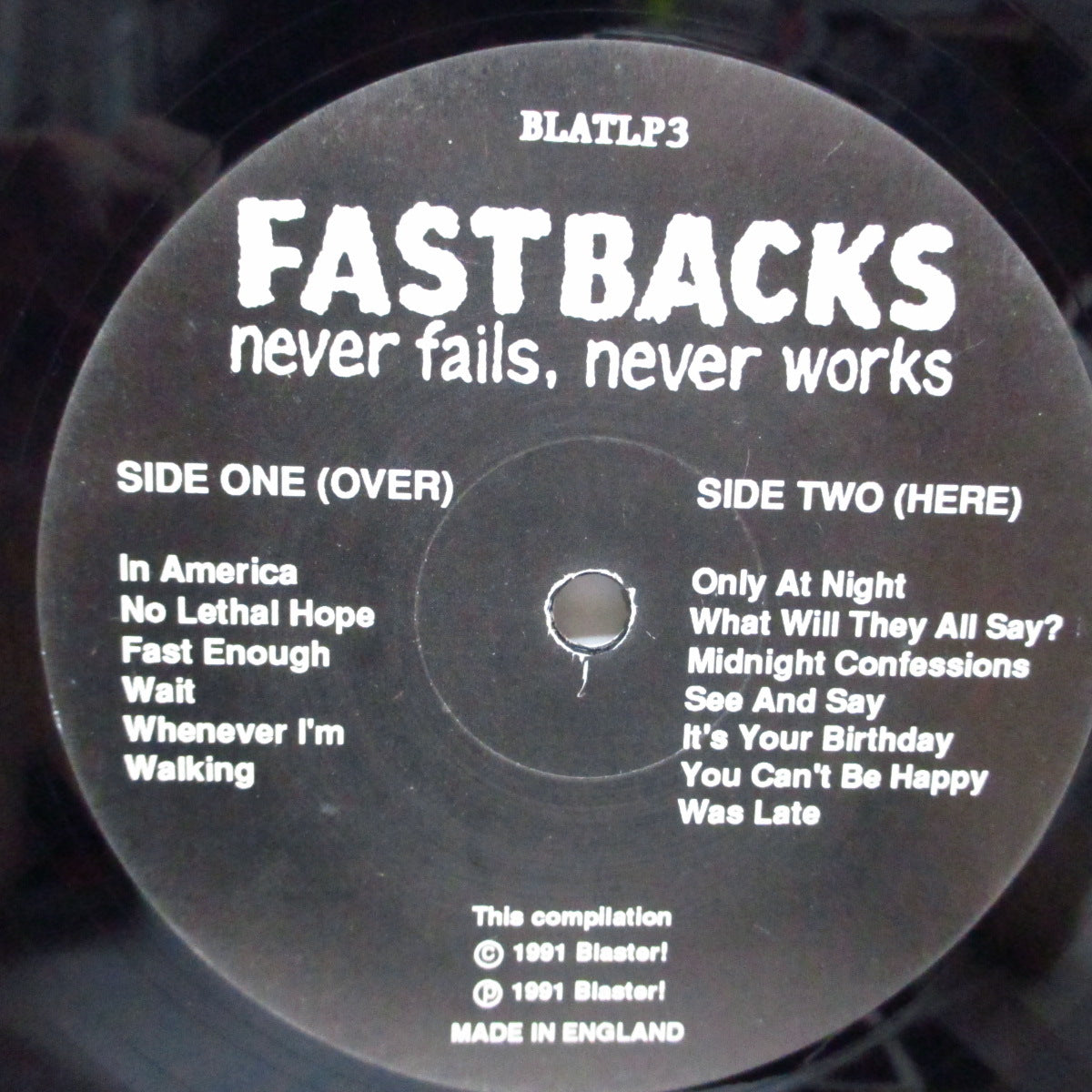 FASTBACKS (ファストバックス) - Never Fails, Never Works (UKオリジナル LP)