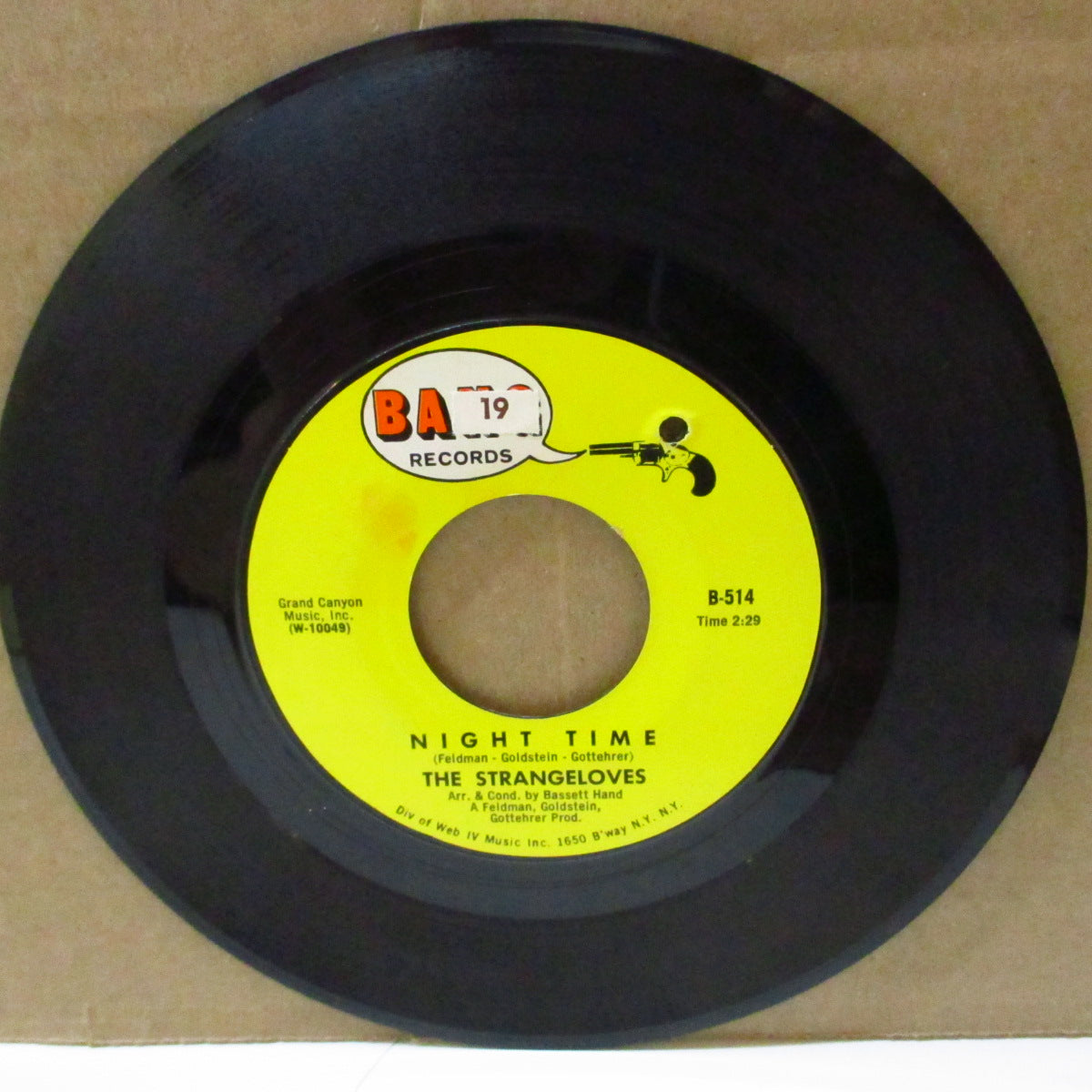 STRANGELOVES, THE (ザ・ストレンジラブス) - Night Time (US '65 オリジナル 7インチ)「ナゲッツ」収録ガレージ・クラシック!
