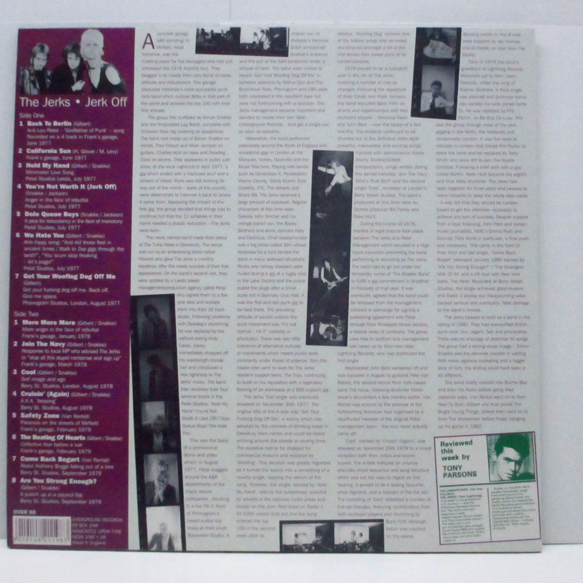 JERKS, THE (ザ ・ジャークス) - Jerk Off (UK 600枚限定「輸出用」LP/OVER 65)