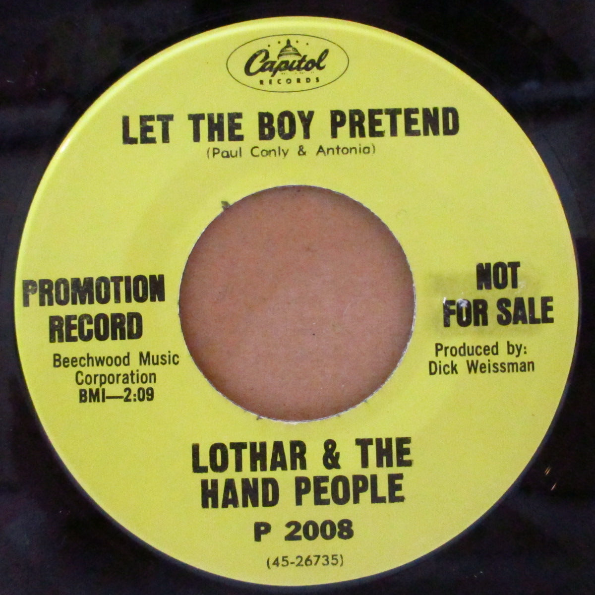 LOTHAR & THE HAND PEOPLE (ロサール&ハンド・ピープル) - Have Mercy (US '67 プロモ・黄緑ラベ 7インチ)サイケ・ガレージ・カバー!