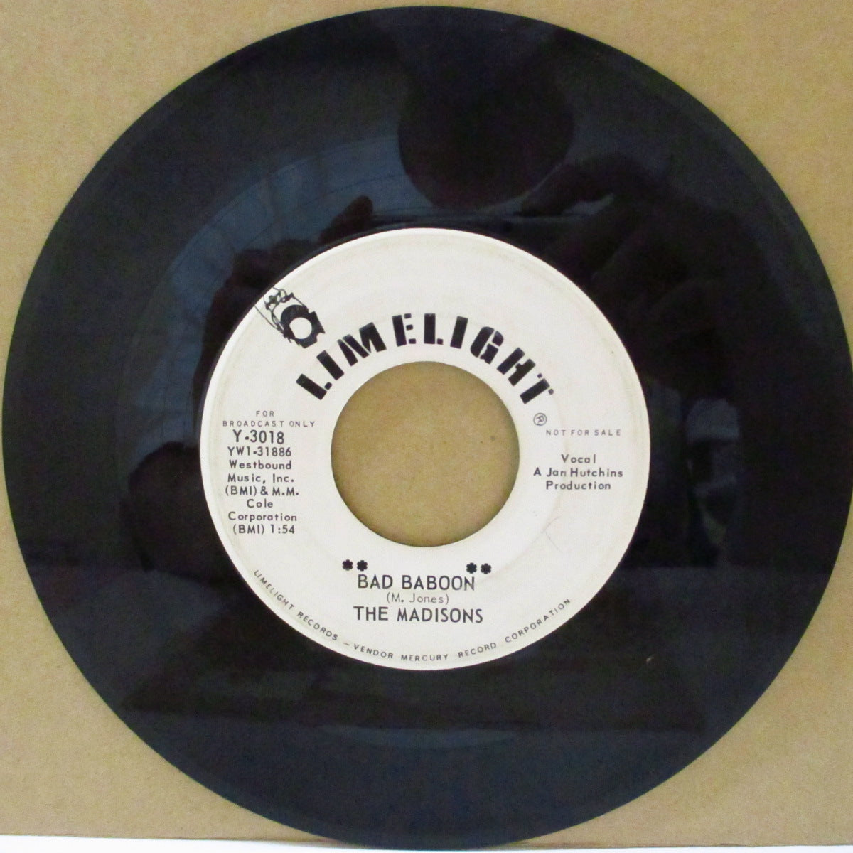 MADISONS, THE (ザ・マジソンズ) - Bad Baboon (US '64 プロモ・白ラベ7インチ)「リヴィングトーンズ/パパウ・マウマウ('62)」のガレージ調改作!
