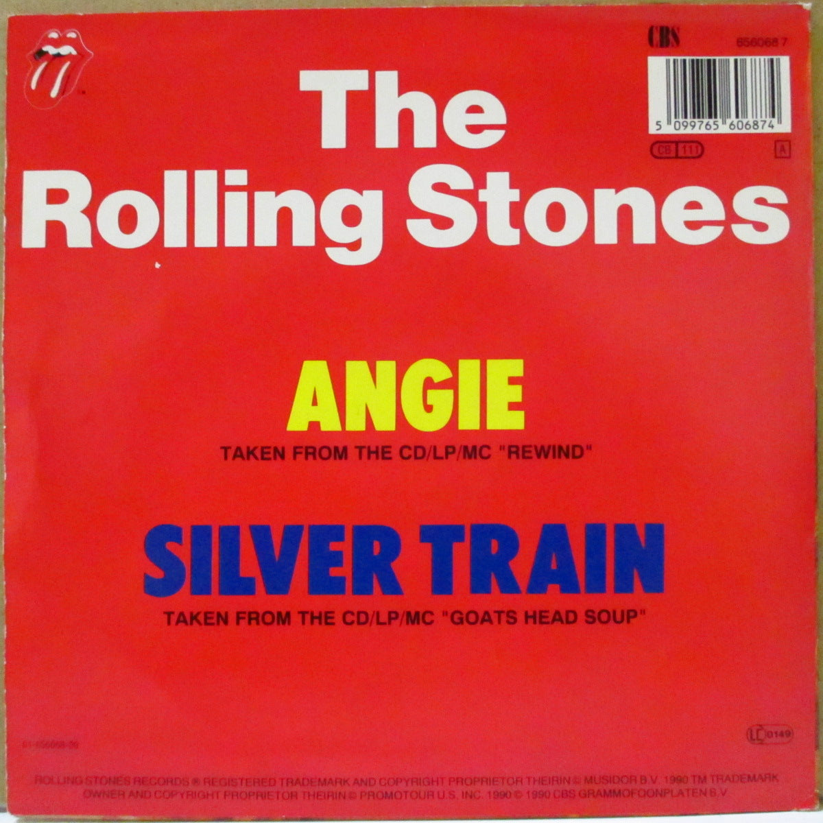 ROLLING STONES (ローリング・ストーンズ) - Angie (Dutch '90 再発ジャケつき 7インチ)
