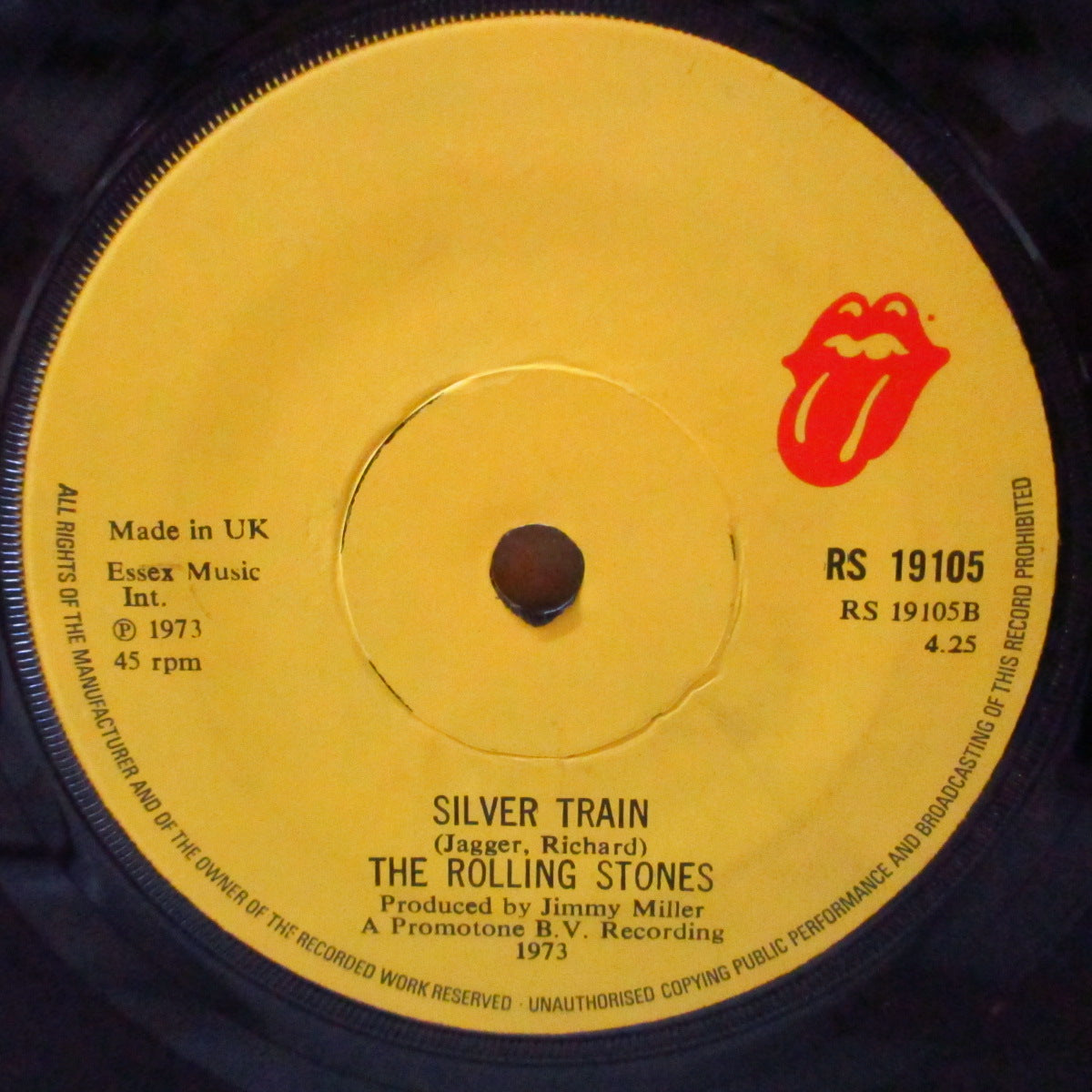 ROLLING STONES (ローリング・ストーンズ) - Angie (UK '73 オリジナル「黄色紙ラベ・フラットセンター」 7インチ+ベロ出しカンパニースリーブ)