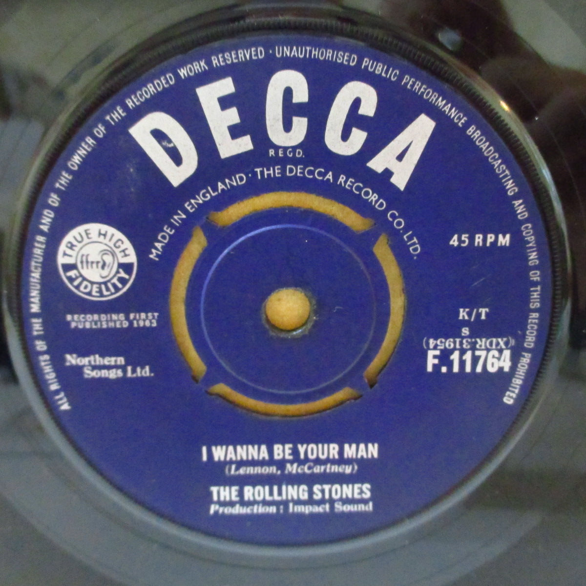 ROLLING STONES (ローリング・ストーンズ) - I Wanna Be Your Man (UK '63 オリジナル「B面曲目修正ラウンドセンター」 7インチ+カンパニースリーブ)