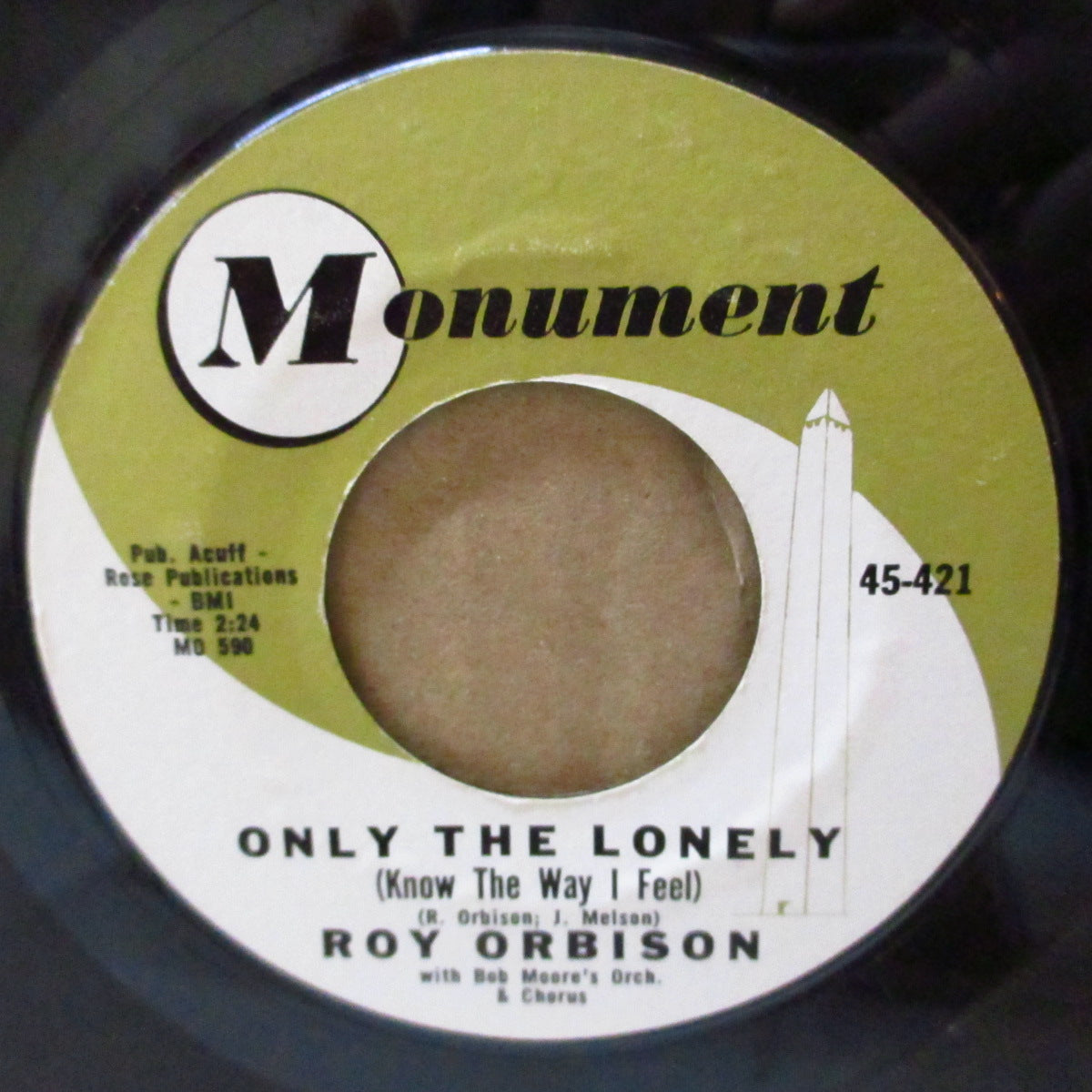 ROY ORBISON (ロイ・オービソン) - Only The Lonely (US '60 オリジナル 7インチ) 大ヒット哀愁美メロ・ティーンポップ大名曲!& 哀愁バラッド!