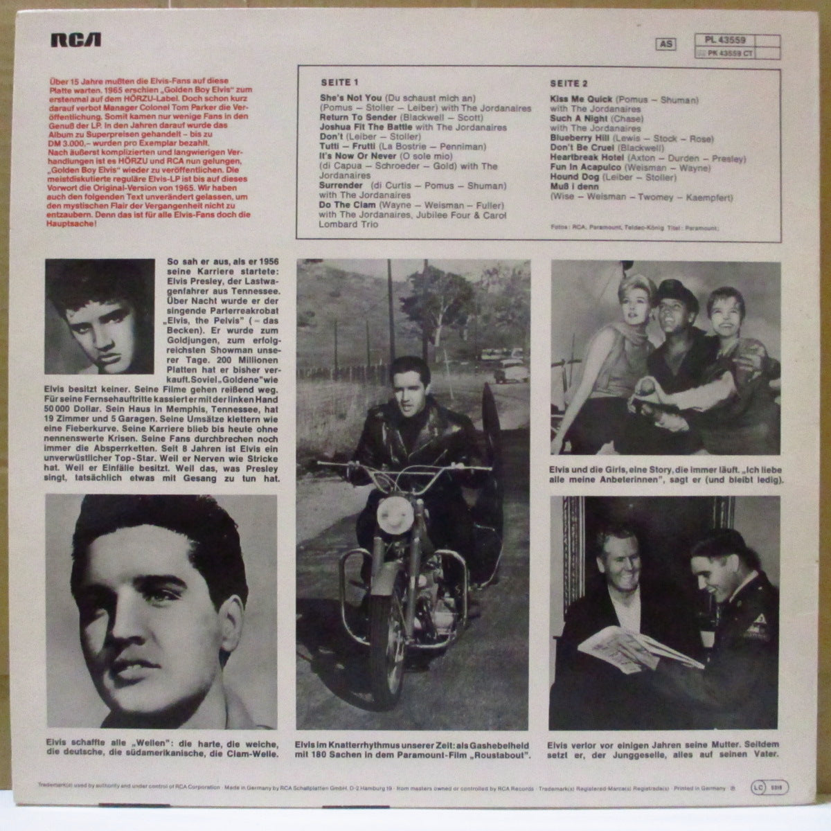 ELVIS PRESLEY (エルヴィス・プレスリー) - Golden Boy Elvis (ドイツ 限定再発「オレンジ・ラベ ver」LP)'66年ドイツとスイスのみで発売された独自コンピの再発