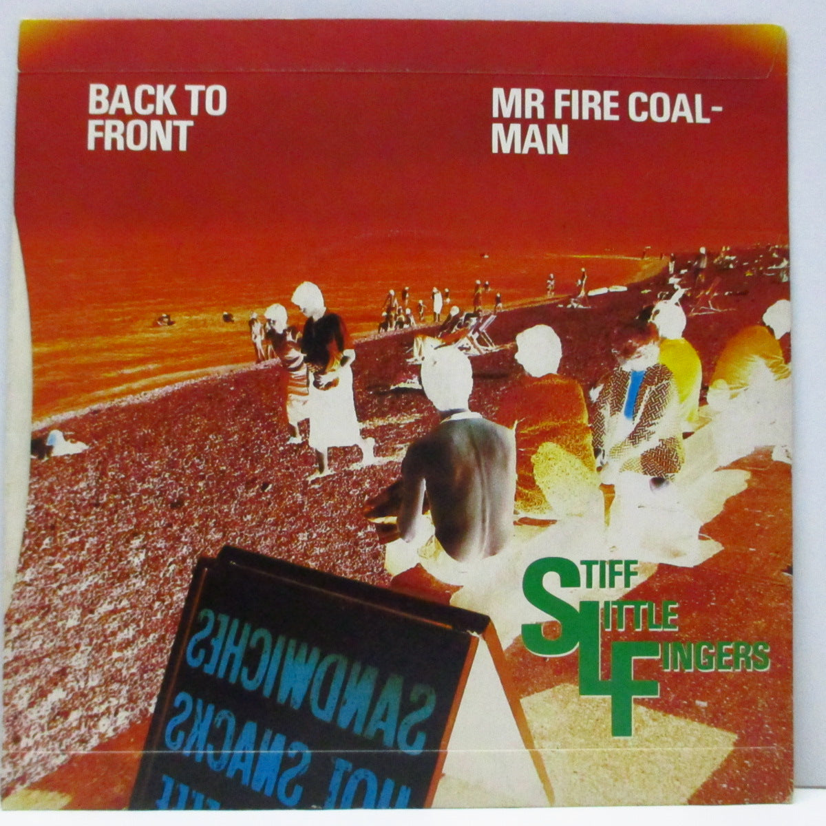 STIFF LITTLE FINGERS (スティッフ・リトル・フィンガーズ) - Back To Front (UK オリジナル 7"/光沢固紙製折り返しジャケ) ラベ周りに滑り止めラベルリング有 Ver.