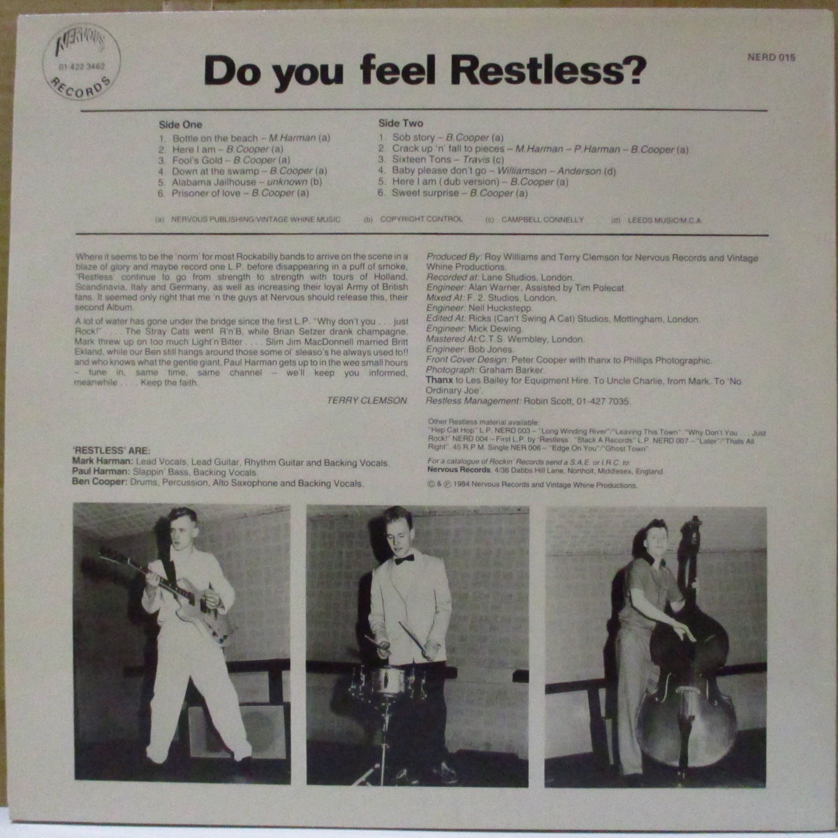 RESTLESS (レストレス) - Do You Feel Restless? (UK 2ndプレス「白ラベ」」 LP) '84年2ndアルバム