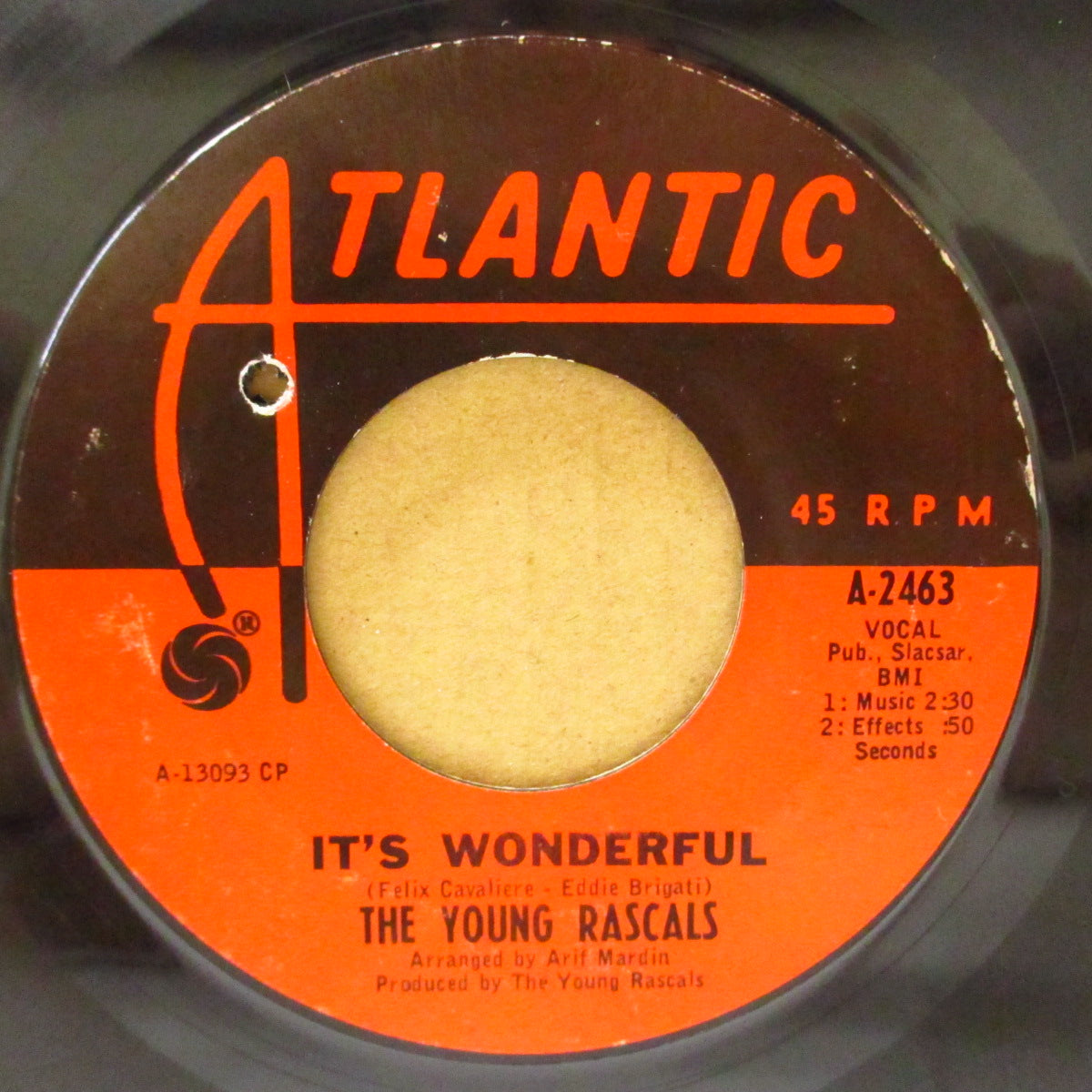 RASCALS (YOUNG), THE (ザ・ヤング・ラスカルズ) - It's Wonderful (US '67 オリジナル 7インチ)美メロ・ノーザン!