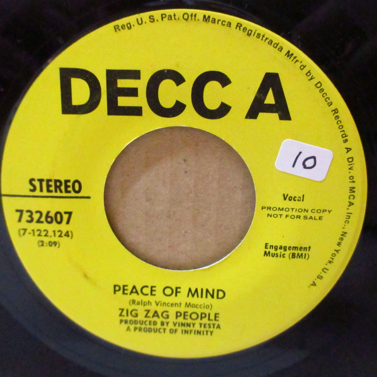 ZIG ZAG PEOPLE, THE (ザ・ジグザグ・ピープル) - Baby I Know It (US '69 プロモ・黄ラベ 7インチ)NY ソフト・サイケポップ!