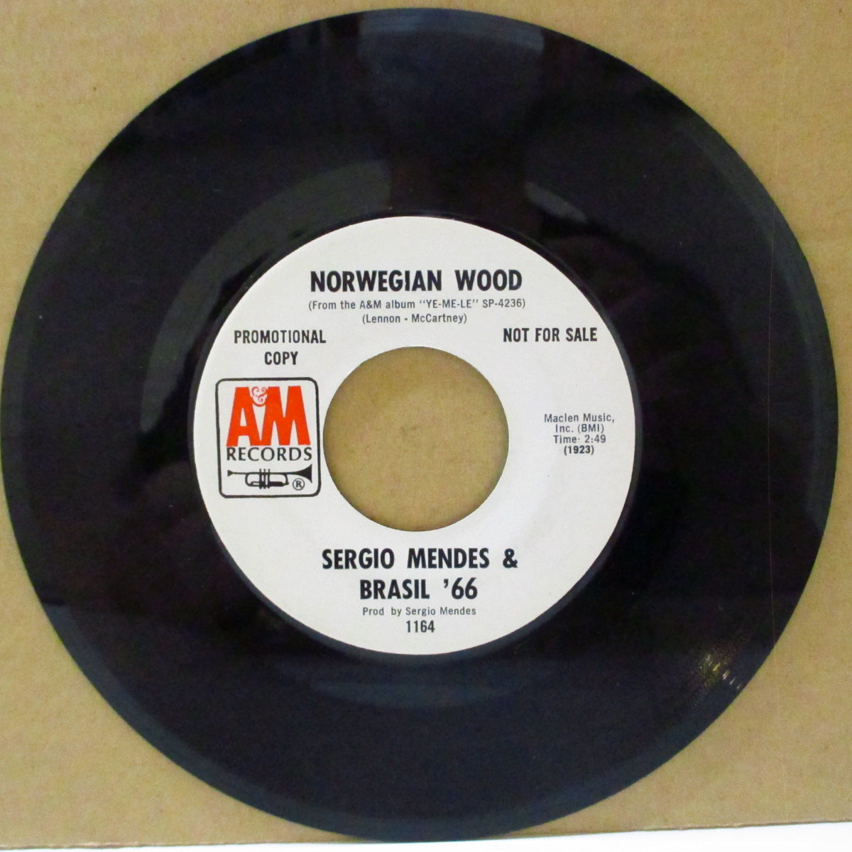 SERGIO MENDES & BRASIL '66 (セルジオ・メンデス&ブラジル'66) - Norwegian Wood / Masquerade (US '70 プロモ・白ラベ7インチ)ビートルズ名曲の清涼ソフト・ボサノヴァ・カヴァ!