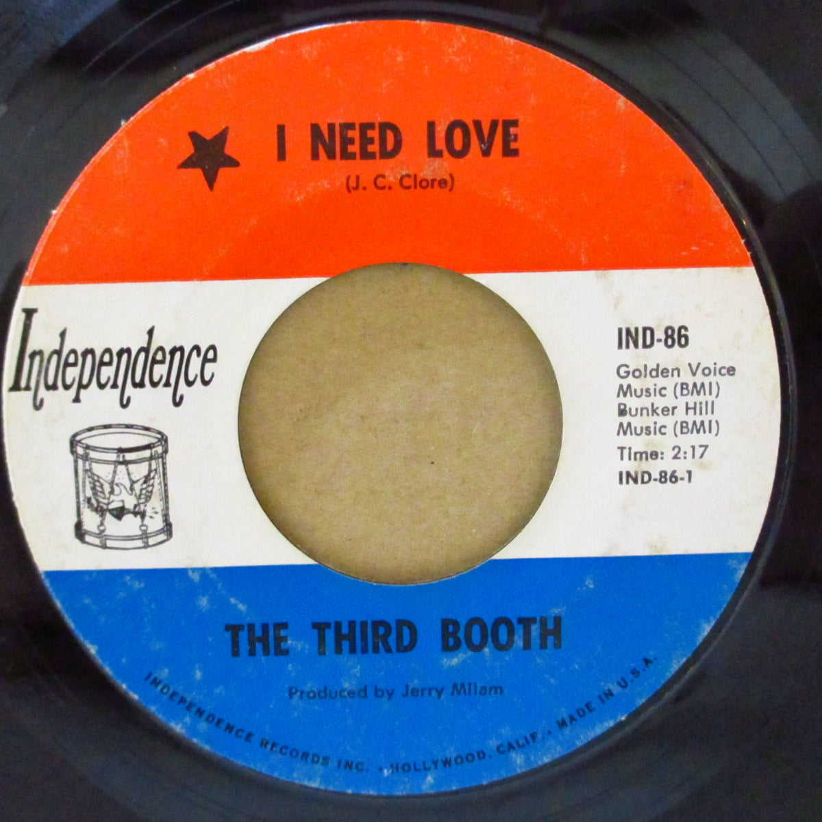 THIRD BOOTH, THE (ザ・サード・ブース) - I Need Love / Mysteries (US '68 Independence社再発7インチ)「ゼム/グロリア」の改作的アップテンポ・R&Bガレージ名曲!