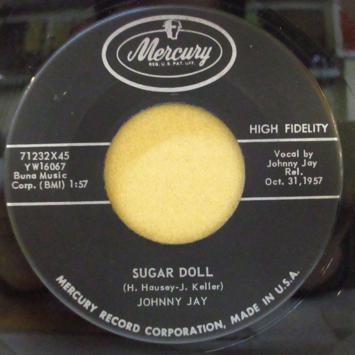 JOHNNY JAY (ジョニー・ジェイ) - Sugar Doll / Tears (US オリジナル 「黒ラベ」7インチ)R&Rジャイヴァー!