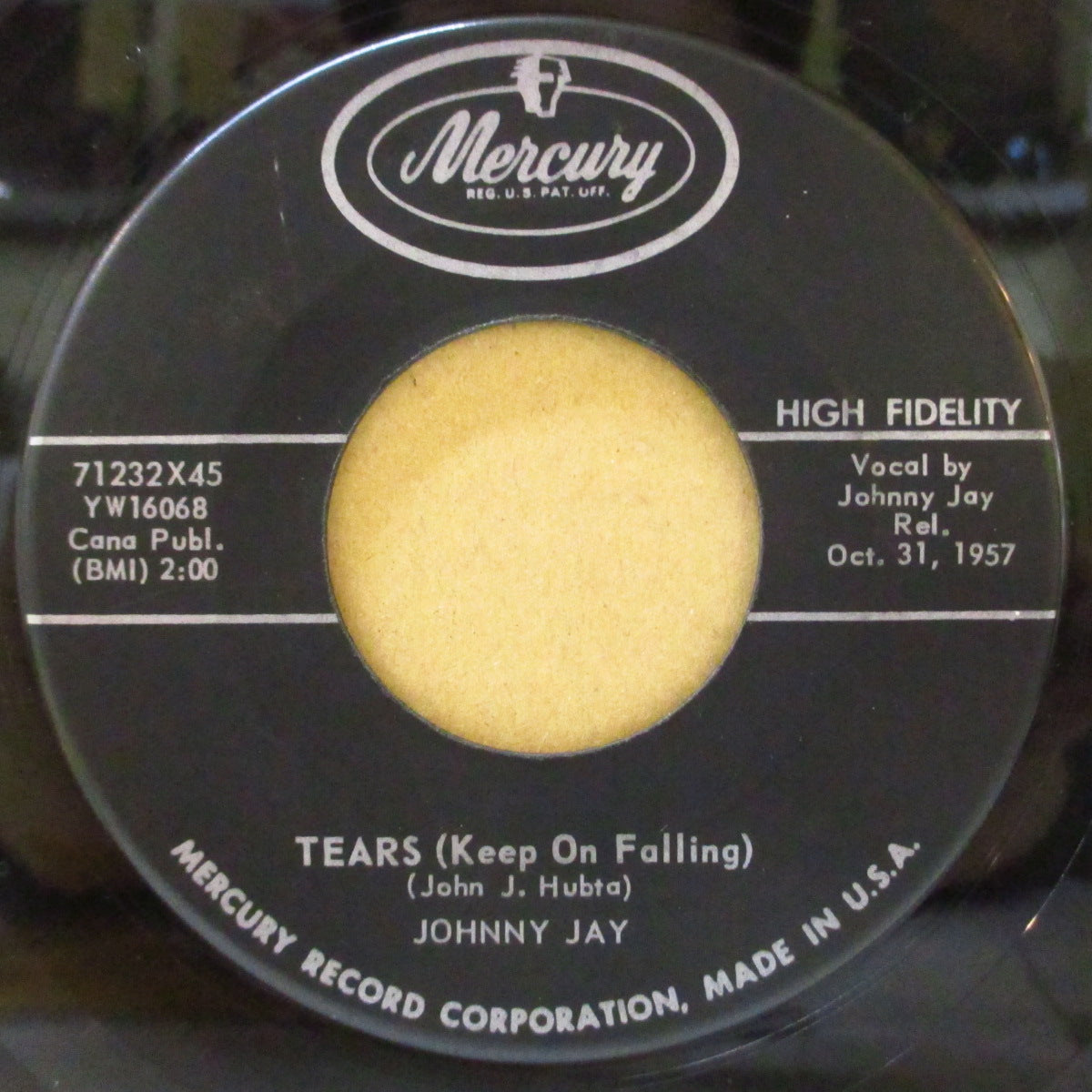 JOHNNY JAY (ジョニー・ジェイ) - Sugar Doll / Tears (US オリジナル 「黒ラベ」7インチ)R&Rジャイヴァー!