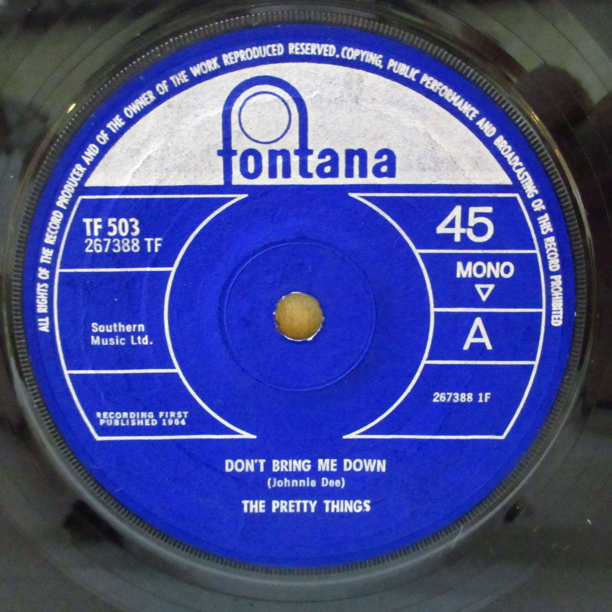 PRETTY THINGS (プリティ・シングス) - Don't Bring Me Down (UK '64 オリジナル「フラットセンター」 7インチ+カンパニースリーブ)