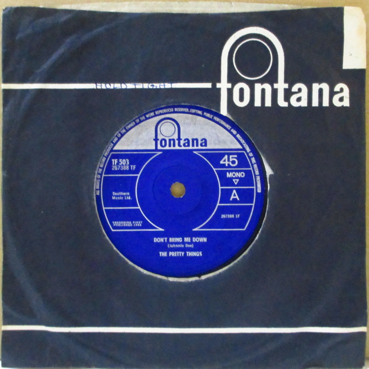 PRETTY THINGS (プリティ・シングス) - Don't Bring Me Down (UK '64 オリジナル「フラットセンター」 7インチ+カンパニースリーブ)