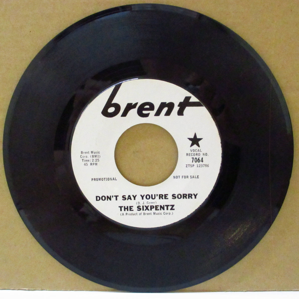 SIXPENTZ, THE = THE FUN AND GAMES, (ザ・シックスペンツ) - Don't Say You're Sorry (US '67 プロモ・白ラベ 7インチ)バブルガム・ソフト・ロック(ノーザン)隠れ名曲!