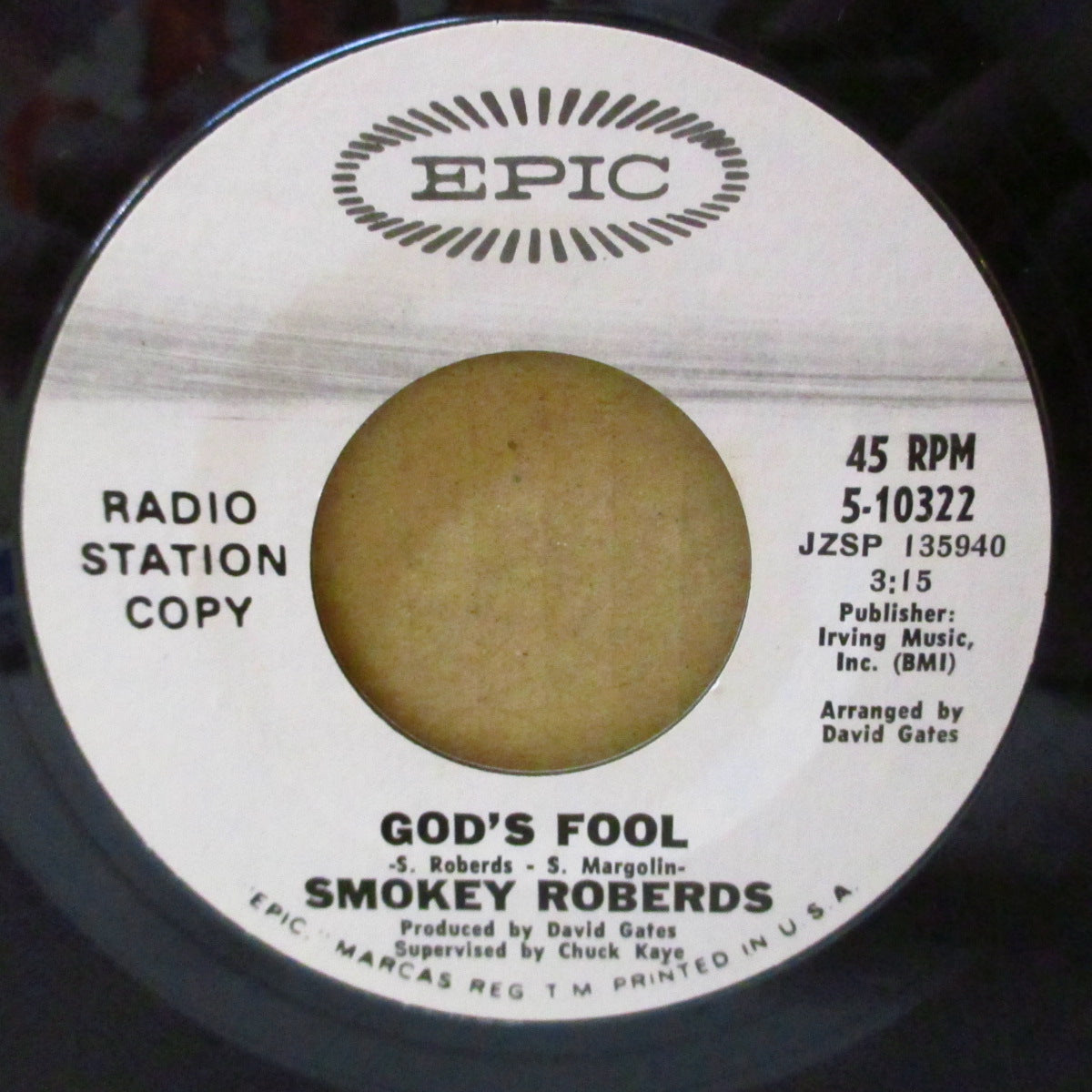 SMOKEY ROBERDS (スモーキー・ロバーズ = The PARADEのメンバー) - Love Is The People's Choice (US '68 プロモ「赤A 白ラベ」7インチ)ソフトロック名曲!