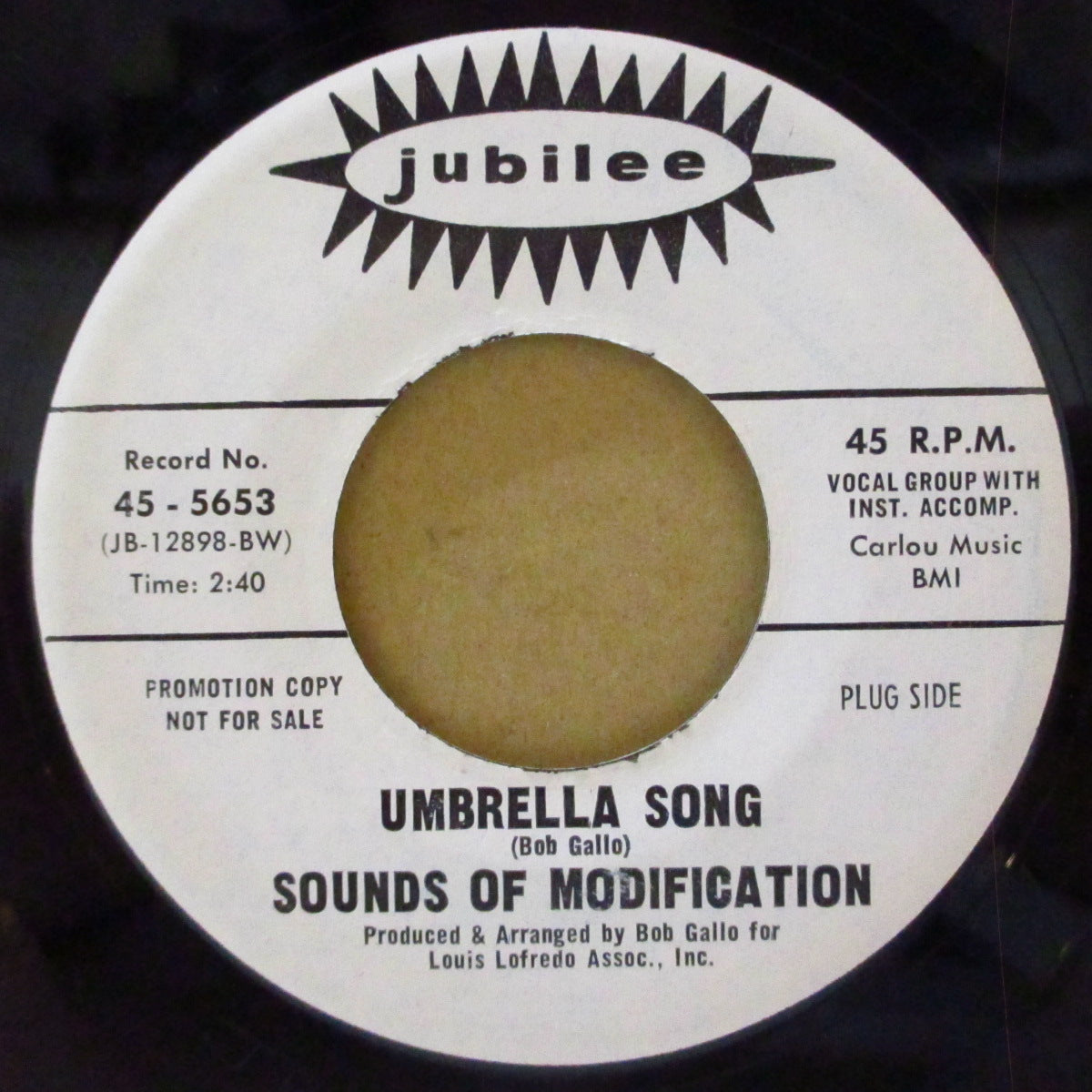 SOUNDS OF MODIFICATION (サウンズ・オブ・モディフィケーション) - Umbrella Song / I Don't Know What (USプロモ・白ラベ7インチ) 清涼サンシャイン・サイケ・ポップ!