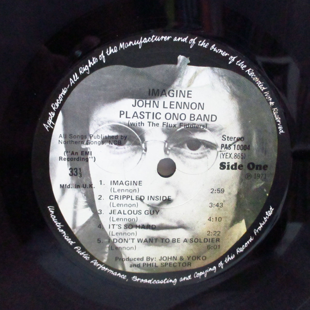 JOHN LENNON (ジョン・レノン) - Imagine (UK オリジナル LP+インナー、ポスター、ピッグカード/両面コーティングジャケ #2「完品」)