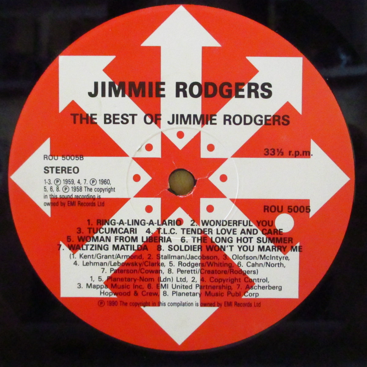 JIMMY RODGERS (ジミー・ロジャース) - The Best Of Jimmie Rodgers (UK '90 オリジナル編集ステレオ LP)米ティーン・シンガー7〜'62年黄金期ベスト
