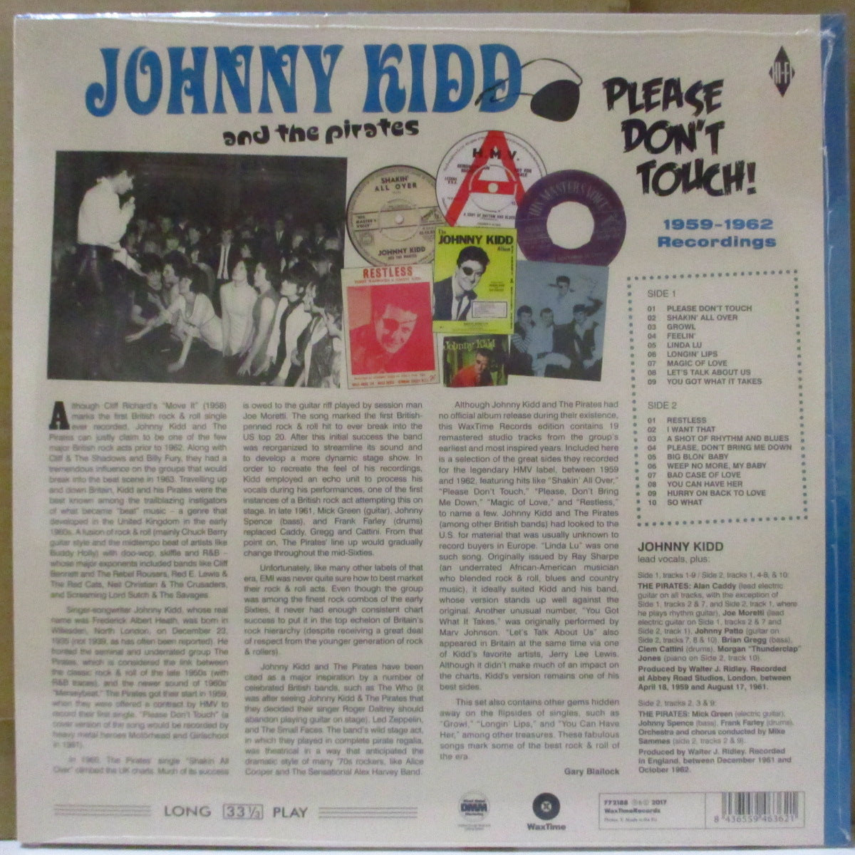 JOHNNY KIDD & THE PIRATES (ジョニー・キッド & ザ・パイレーツ) - Please Don't Touch (EU WaxTime社オリジナル 180g LP/廃盤 New) ベスト全19曲!