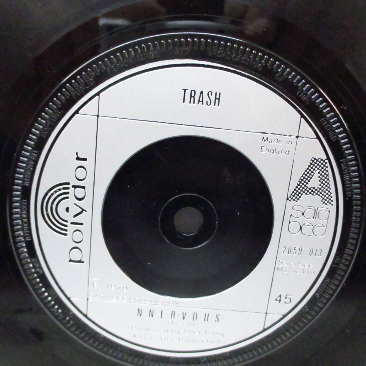 TRASH (トラッシュ) - N-n-e-r-v-o-u-s / Page Three (UK オリジナル 7"/マットソフト紙折り返しジャケ) '78年セカンド&ラスト!