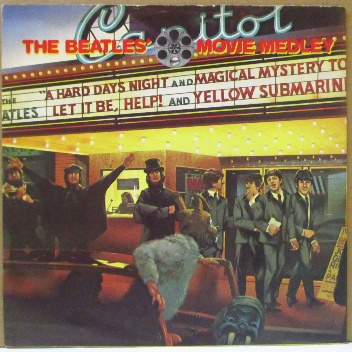 BEATLES (ビートルズ) - Beatles Movie Medley (UK '82 オリジナル「ラウンドセンター」 7インチ+光沢ソフト紙ジャケ)