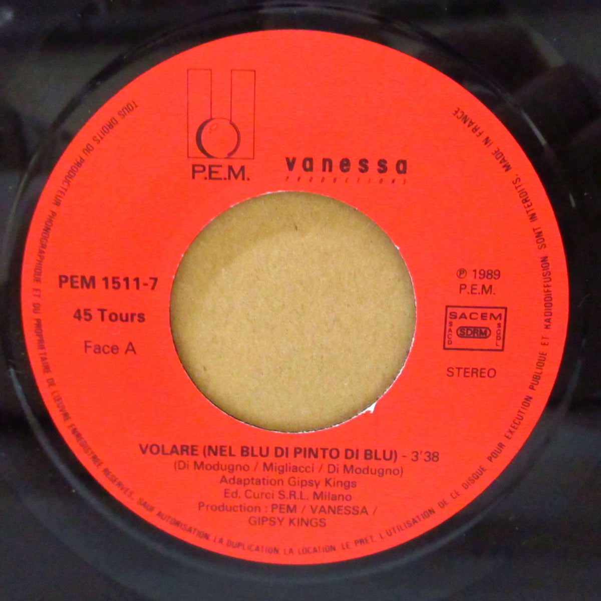GIPSY KINGS (ジプシー・キングス) - Volare (France '89 オリジナル 7インチ+ブルー光沢ジャケ) 大ヒットシングル!