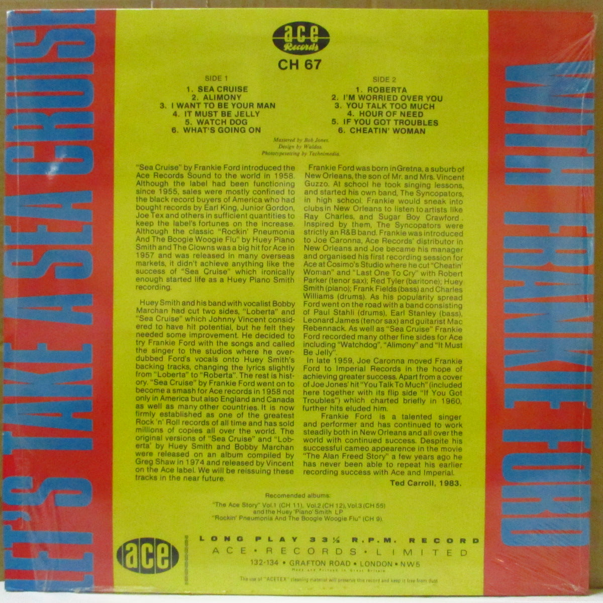 FRANKIE FORD (フランキー・フォード) - Let's Take A Sea Cruise (UK '83 再発モノラルLP/表面コーティング・ジャケ)R&Rジャイバー名曲「シークルーズ」収録58年1stアルバム!