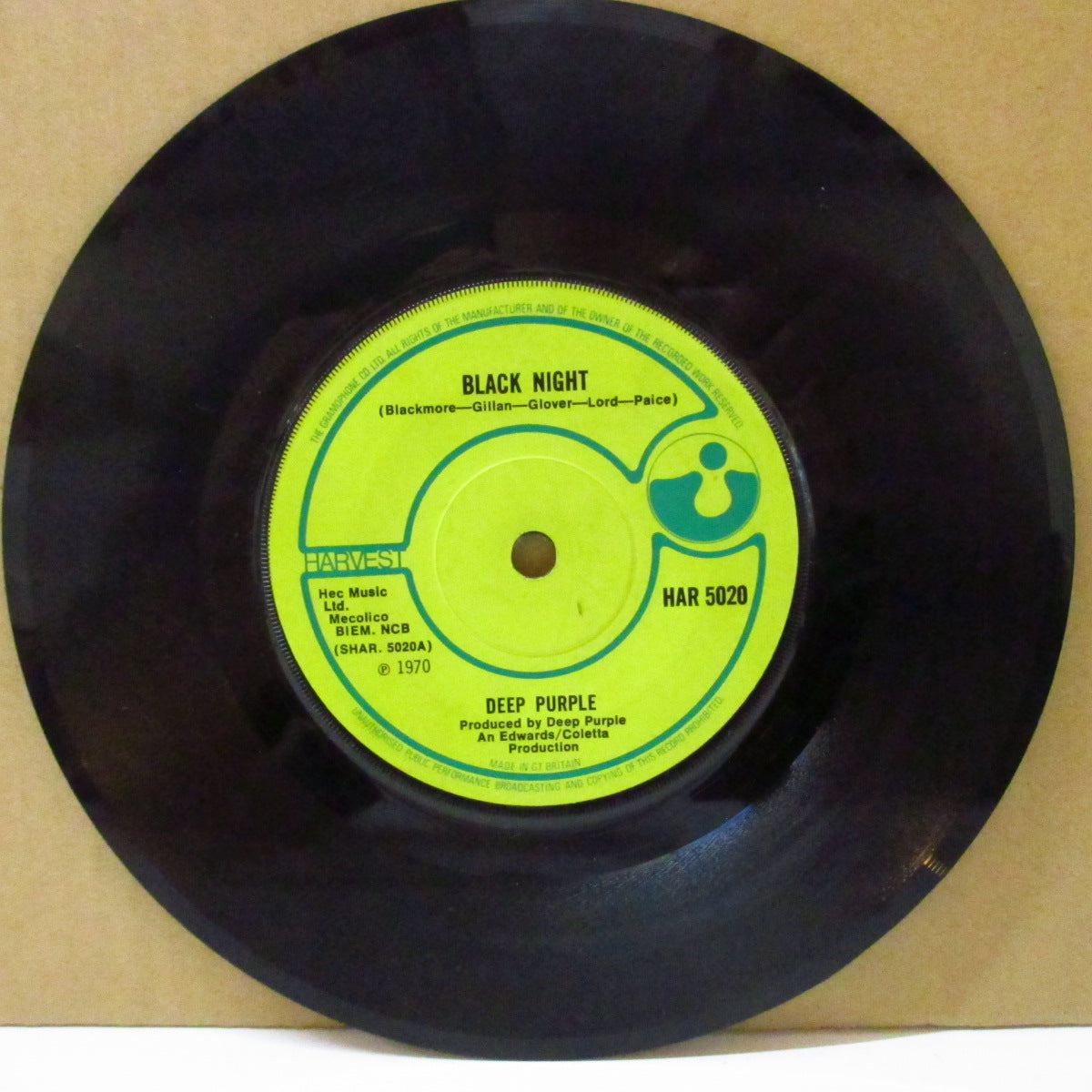 DEEP PURPLE (ディープ・パープル) - Black Night (UK '70 オリジナル「GRAMOPHONEリム・フラットセンター」7インチ/HAR 5020)