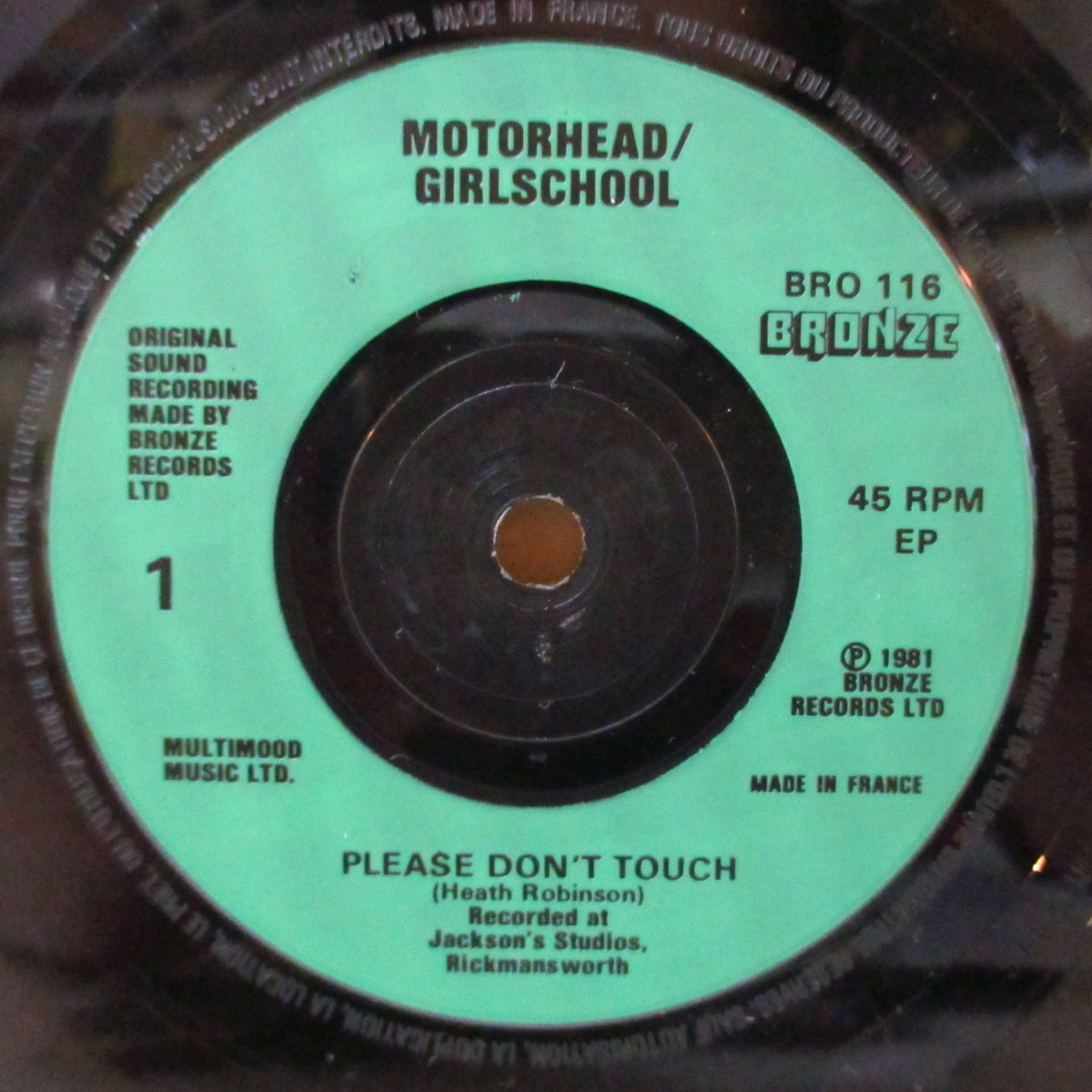 MOTORHEAD / GIRLSCHOOL (モーターヘッド / ガールスクール) - St.Valentines Day Massacre (UK '81オリジナル「バンドロゴなし・仏語リム・緑プラスチックラベ」 3曲入り7インチ+マットソフト紙ジャケ)