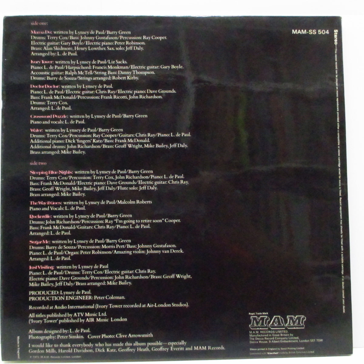 LYNSEY DE PAUL (リンジー・ディ・ポール) - Surprise (1st) (UK オリジナル LP/CGS)