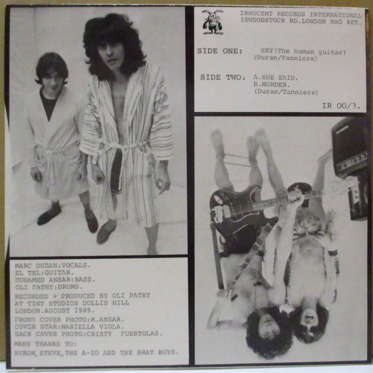 ELECTRIC MANCHAKOU (エレクトリック・マンシャクー) - Hey - The Human Guitar +2 (UK オリジナル 7インチ+光沢固紙ジャケ) '89年シングル