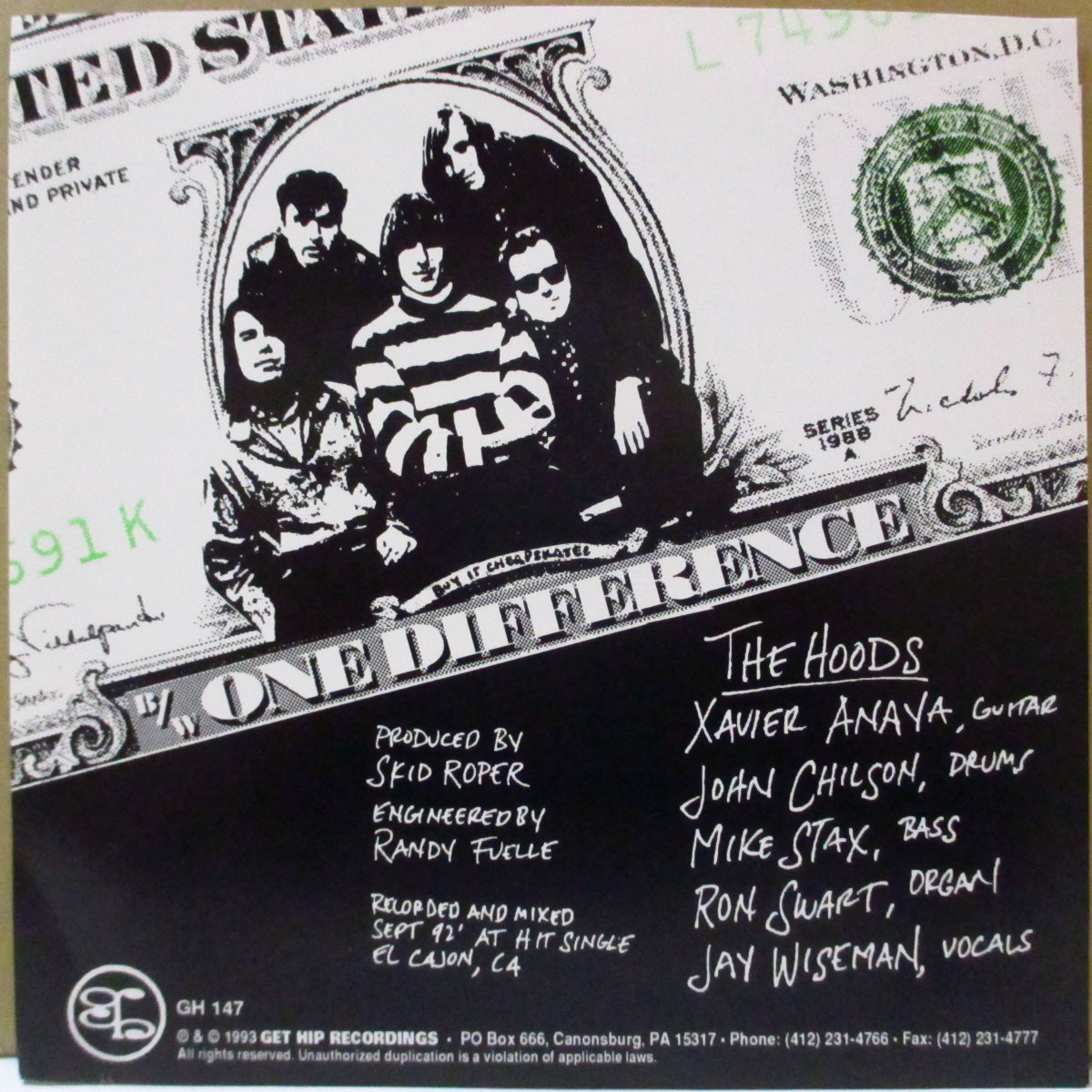 HOODS, THE (ザ・フーズ) - Empty Head (US オリジナル 7インチ+光沢固紙ジャケ) '93年シングル