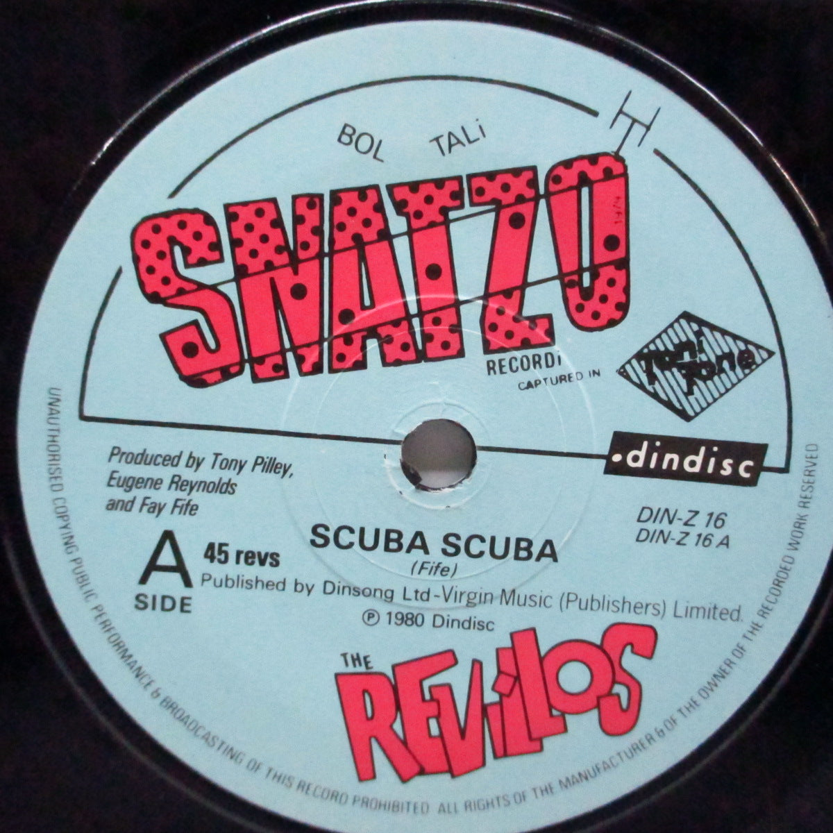 REVILLOS, THE (ザ ・レヴィロス) - Scuba Scuba (UK オリジナル 7"+光沢固紙ジャケ)